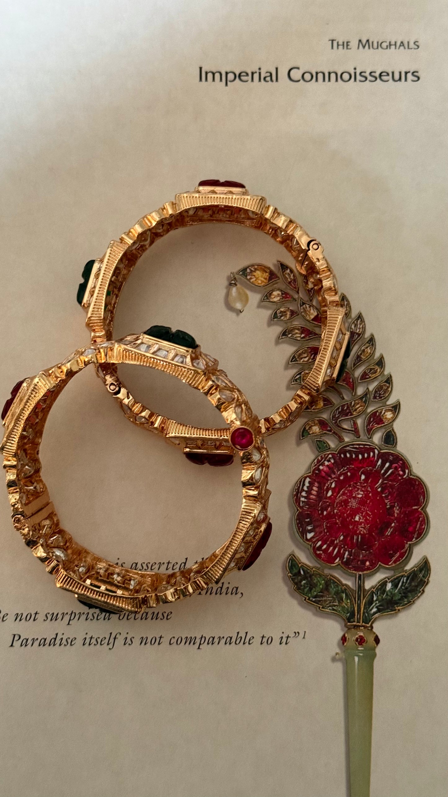 Ruby & emerald moissanite openable bangle