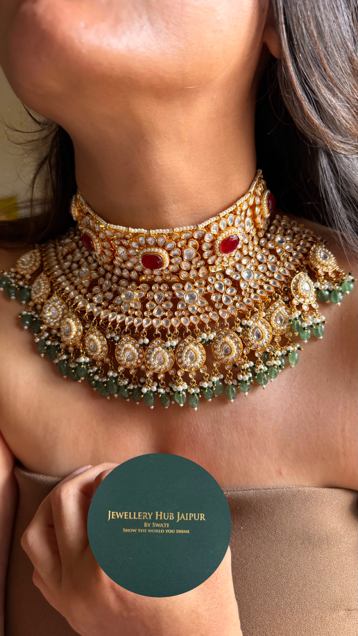 Ranisa inspired paachi kundan handmade bridal Necklace ( made to order )