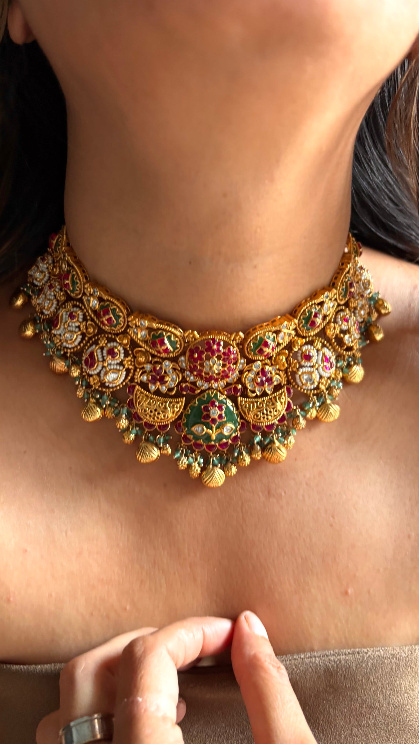 Ruby & emerald pachi heritage Necklace