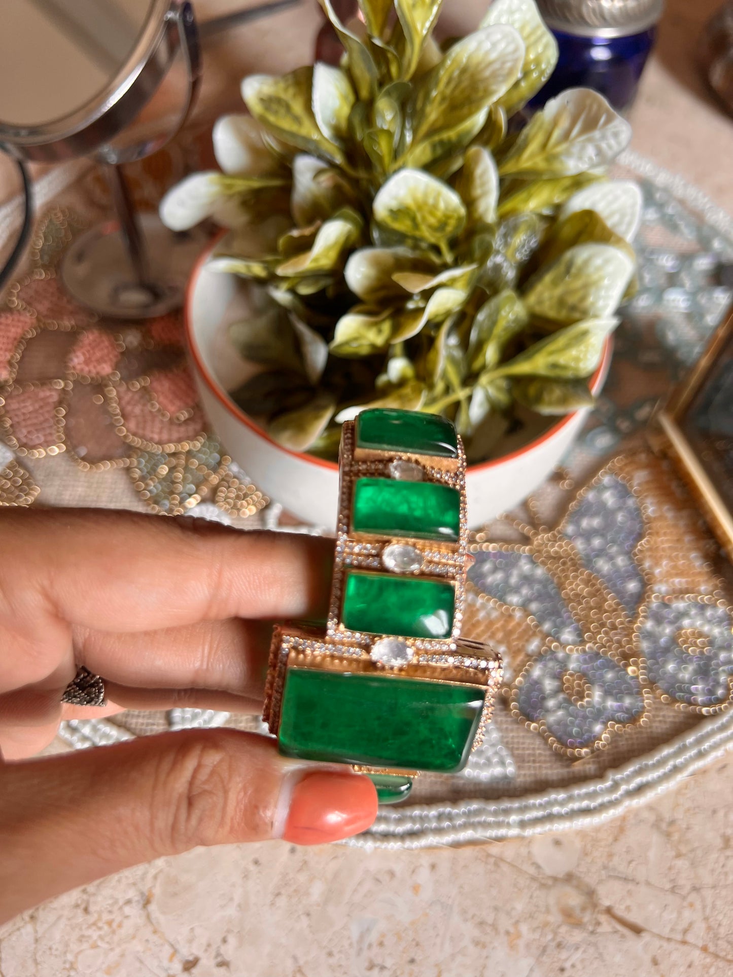 Emerald doublet bracelet