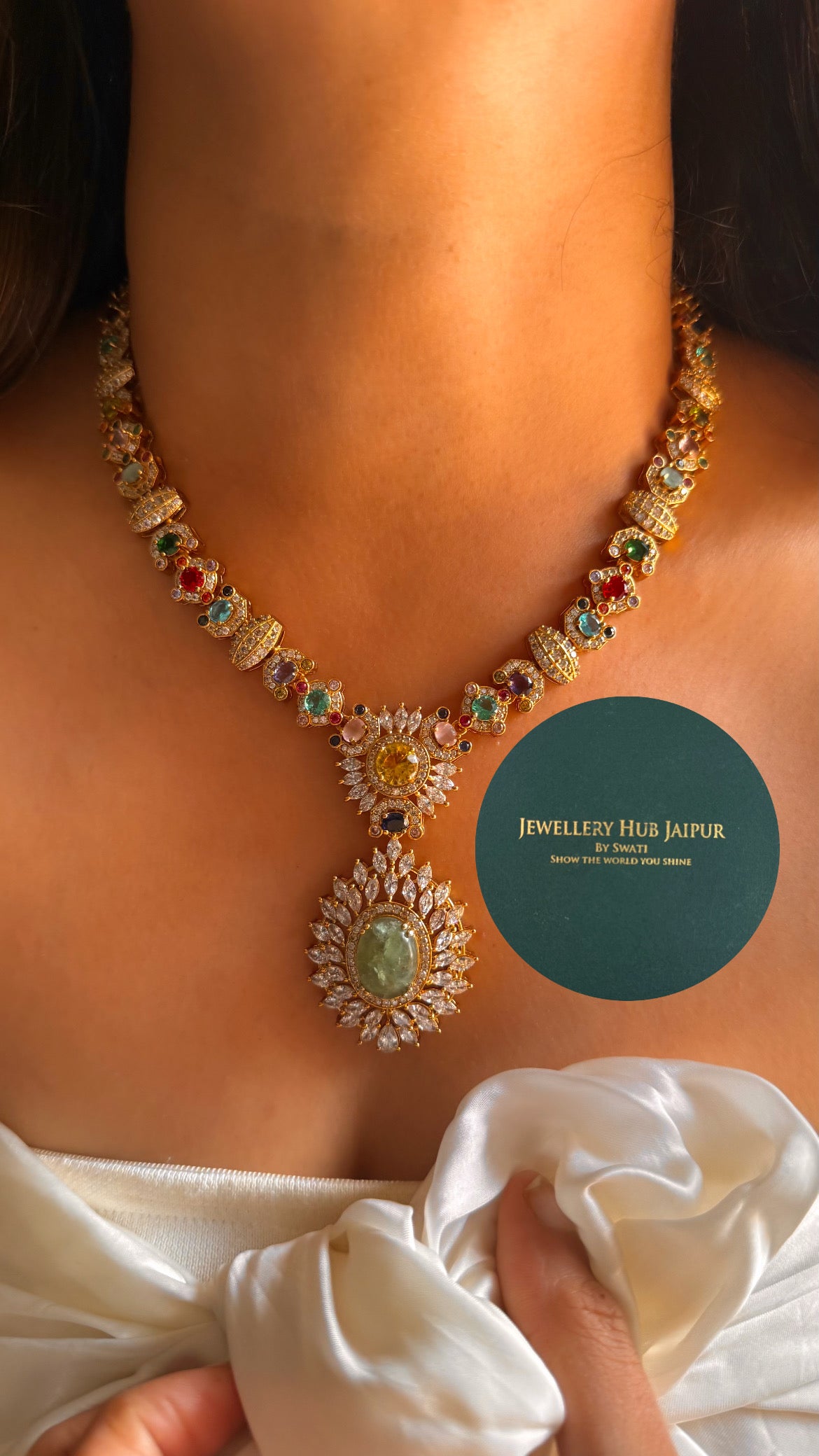 Sabyasachi inspired multicoloured  Mint collar set