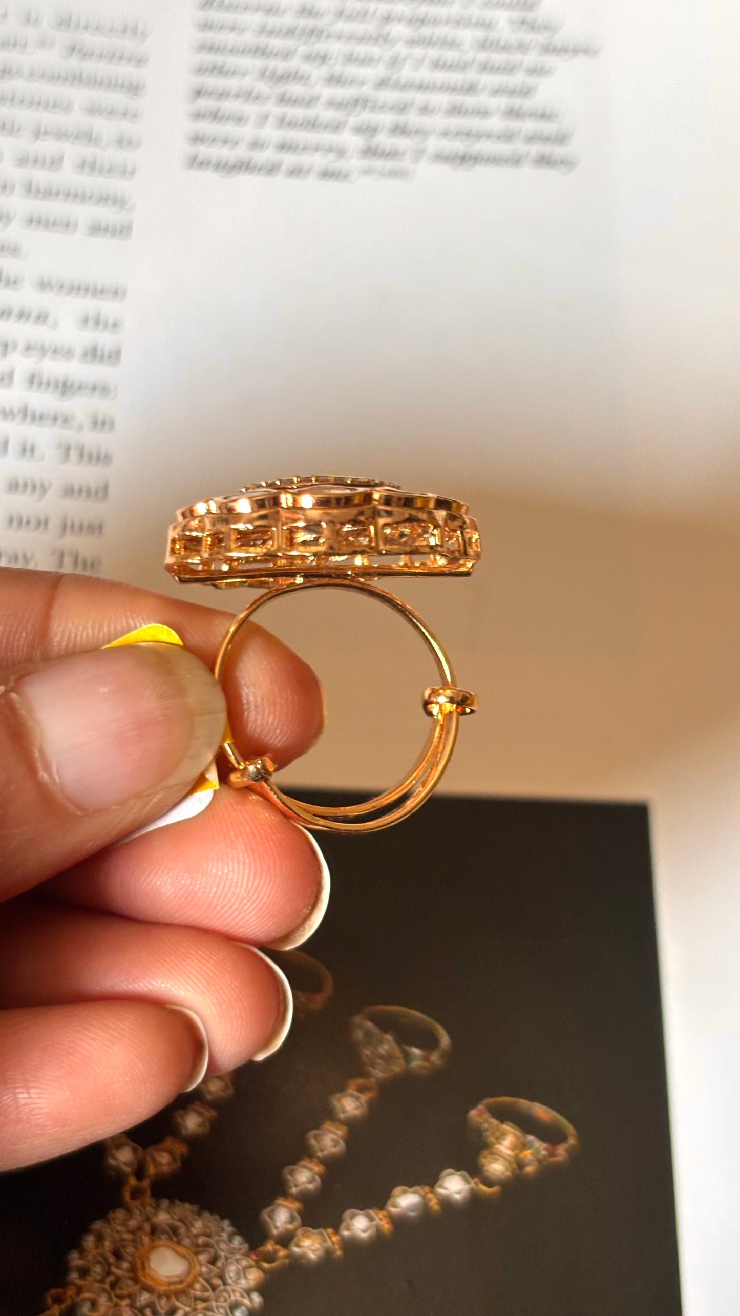 Ruby moissanite polki Ring