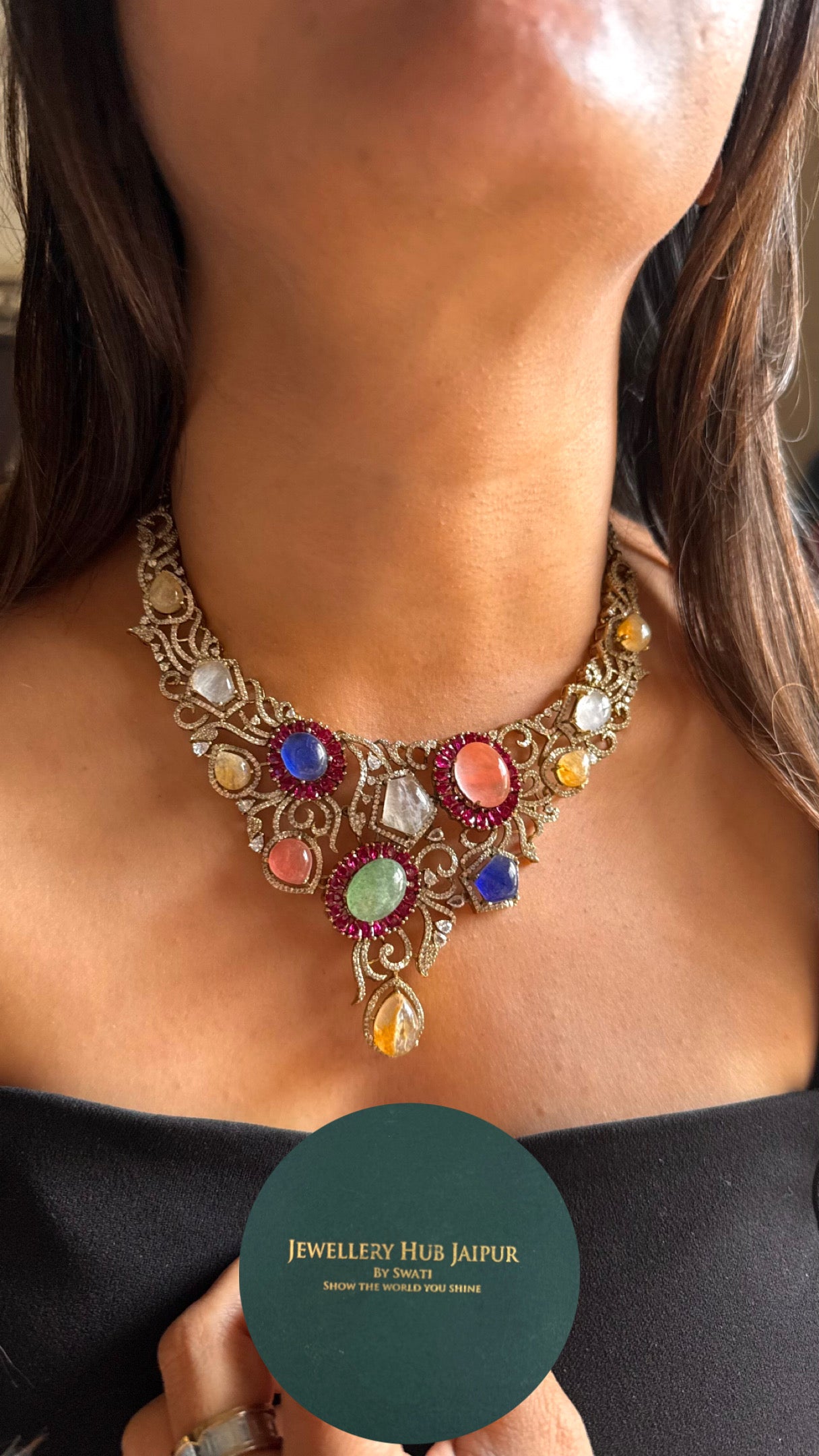 Mixed real stone sabyasachi inspired necklace