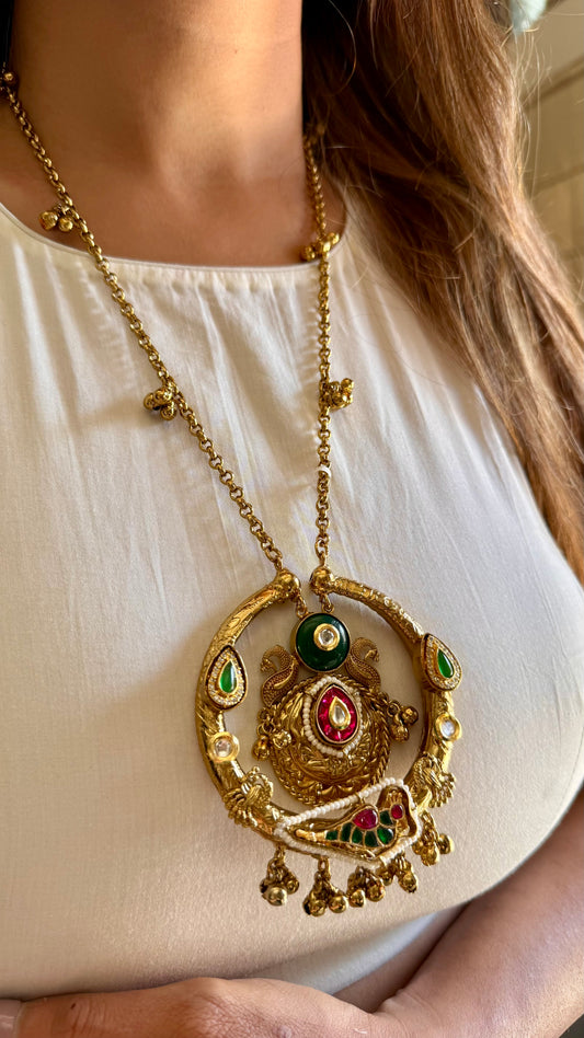 Ruby & emerald rajwada pendant