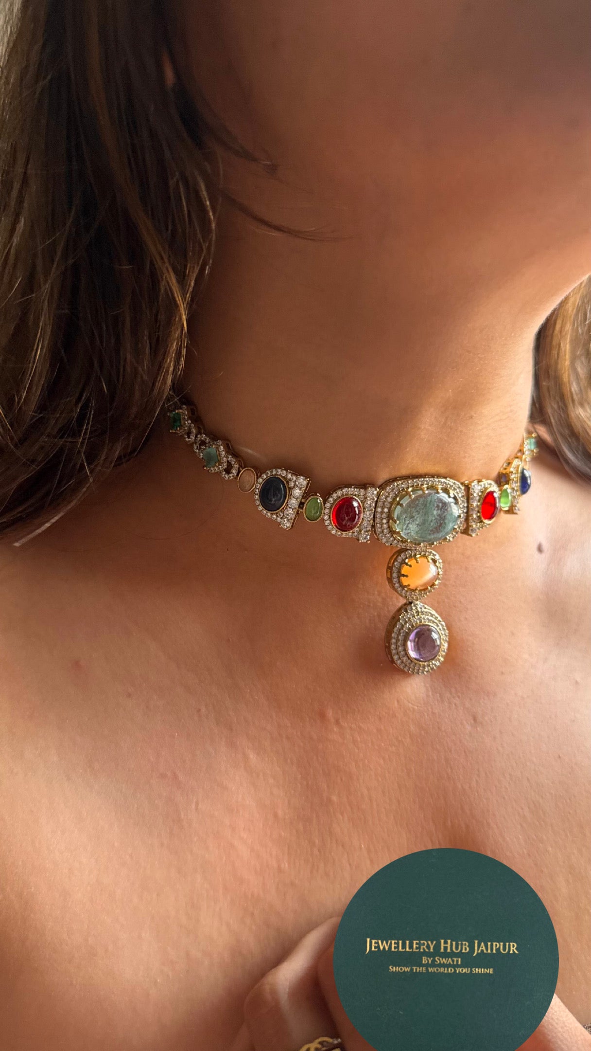 Sabyasachi inspired with natural cocktail choker necklace