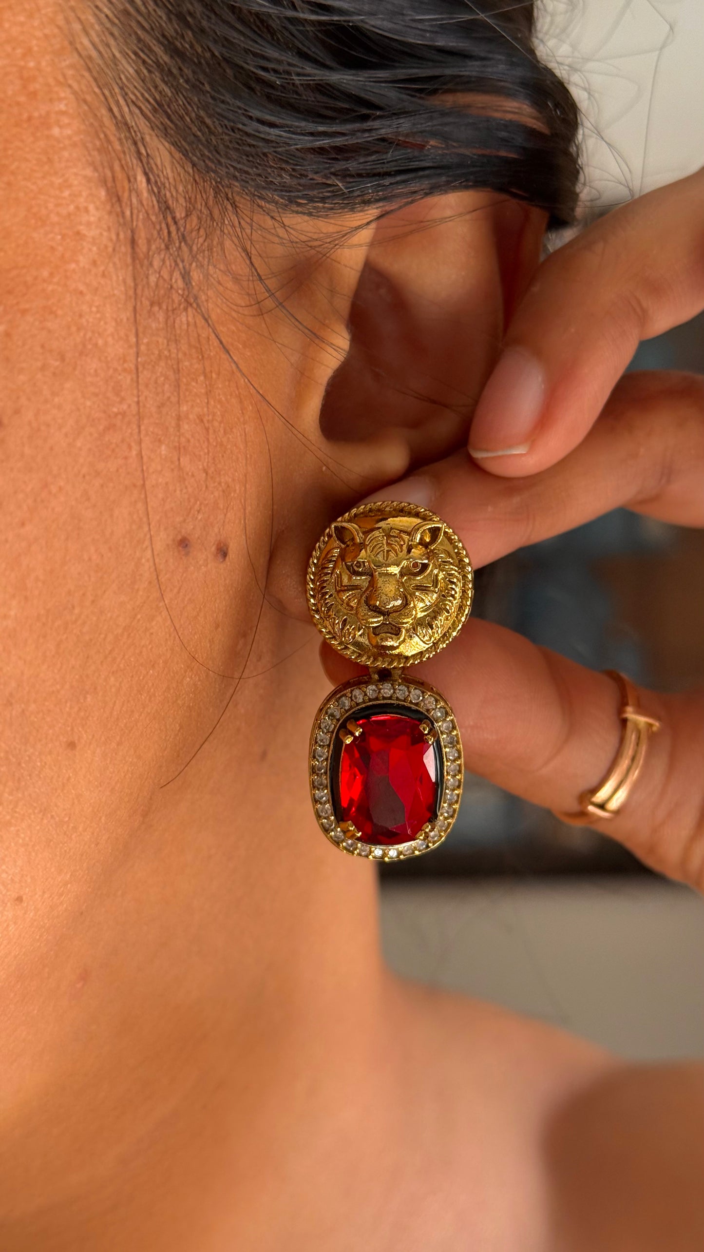 Sabyasachi inspired Ruby danglers