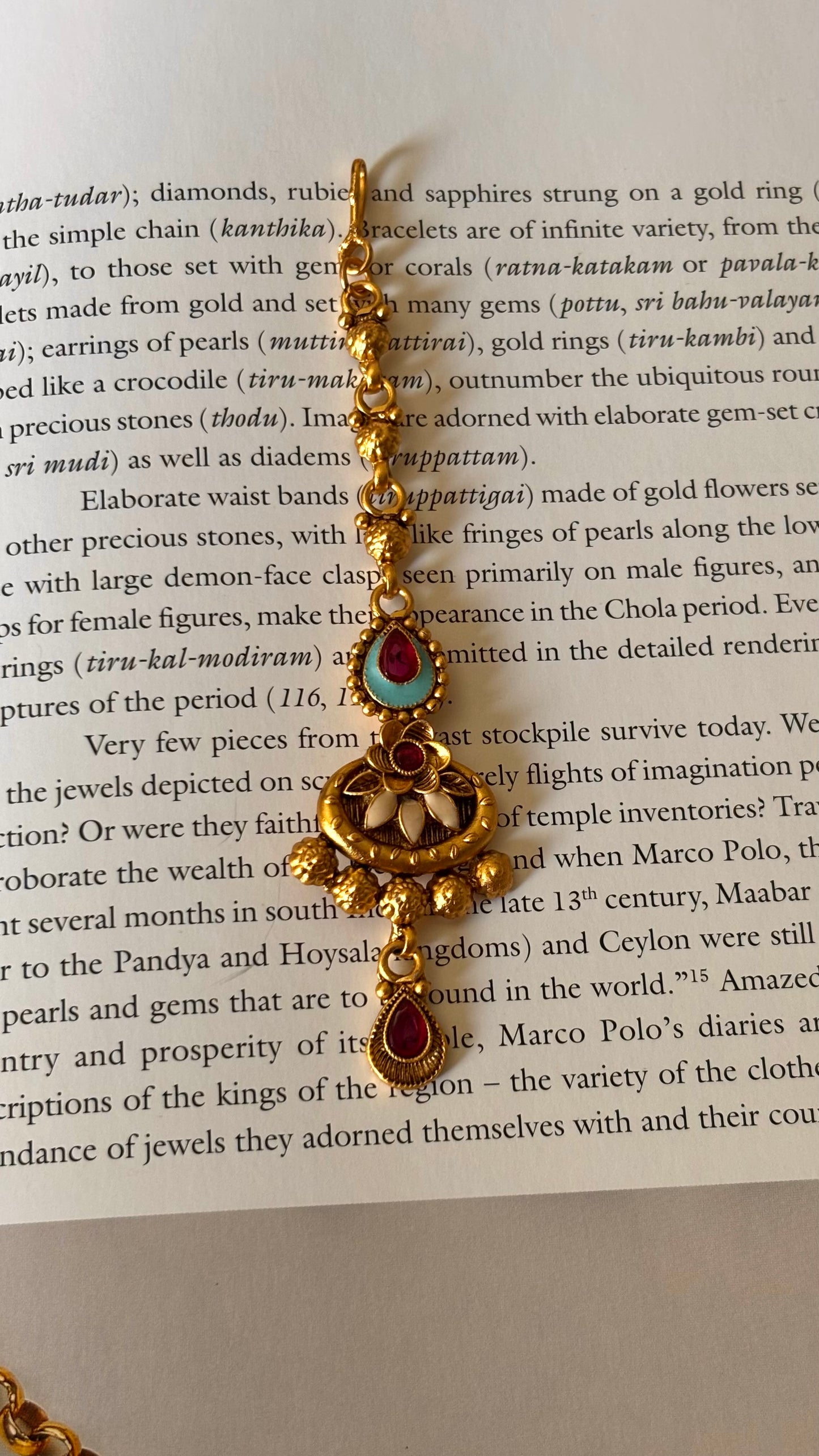 Firoza with ruby gold maangtika