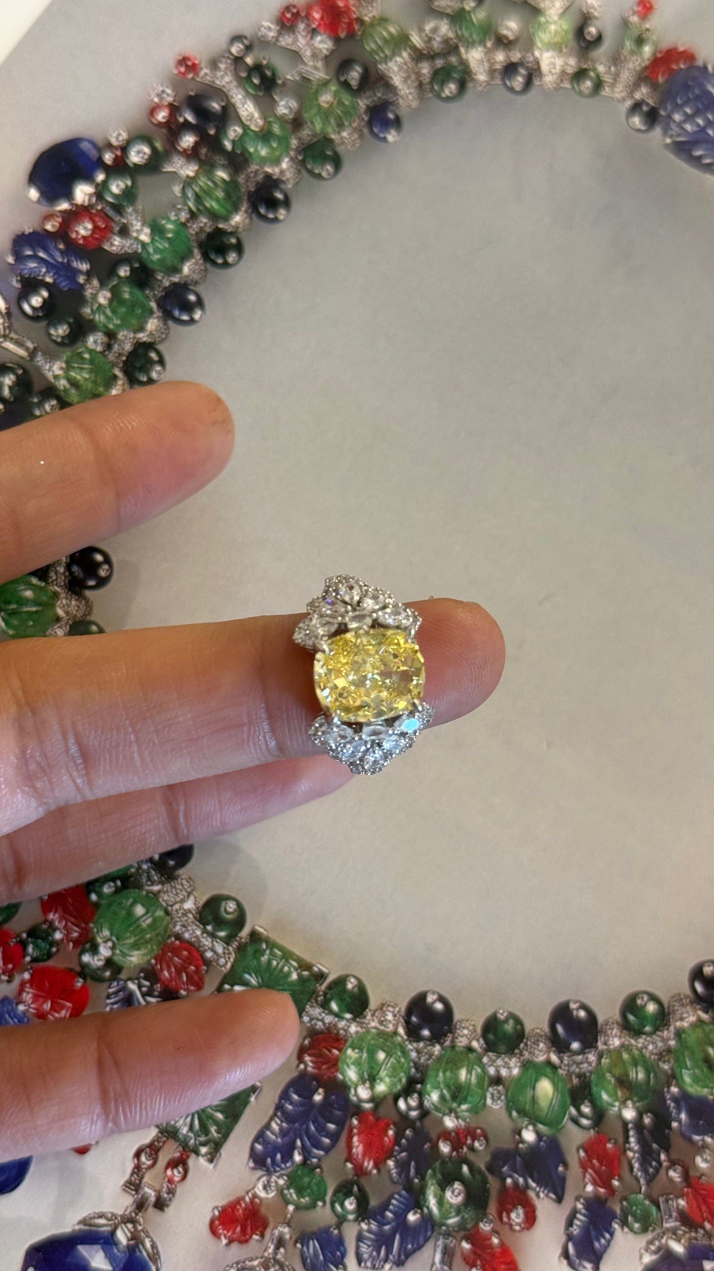 Cotrine Cz diamond cocktail ring