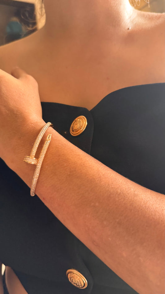 Crystal-Accented Nail bracelet