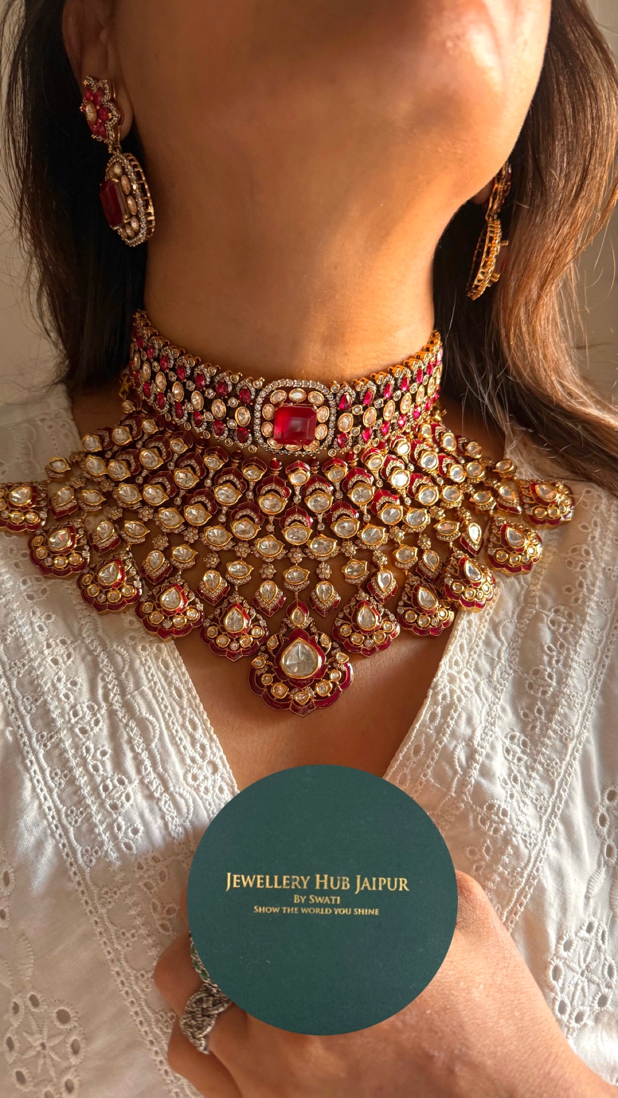 Ruby designer bridal necklace combo