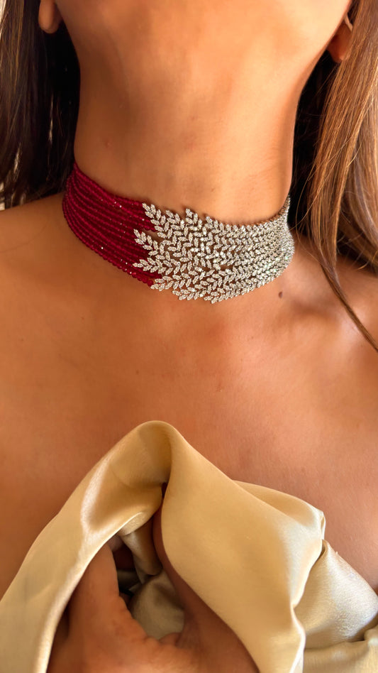 Ruby Cz diamond designer choker