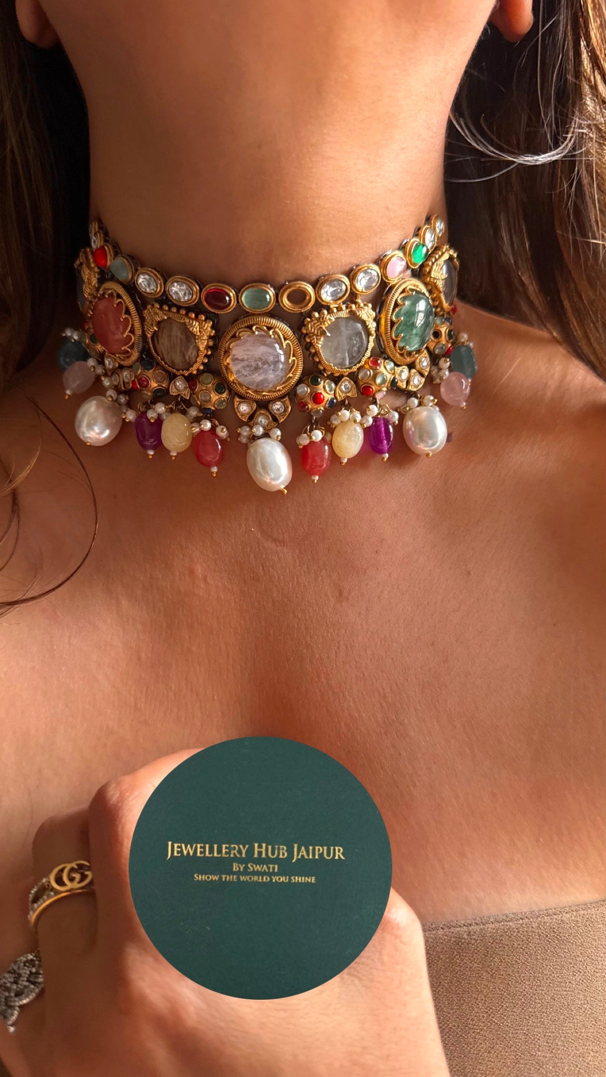 Sabyasachi inspired multicoloured choker necklace 2