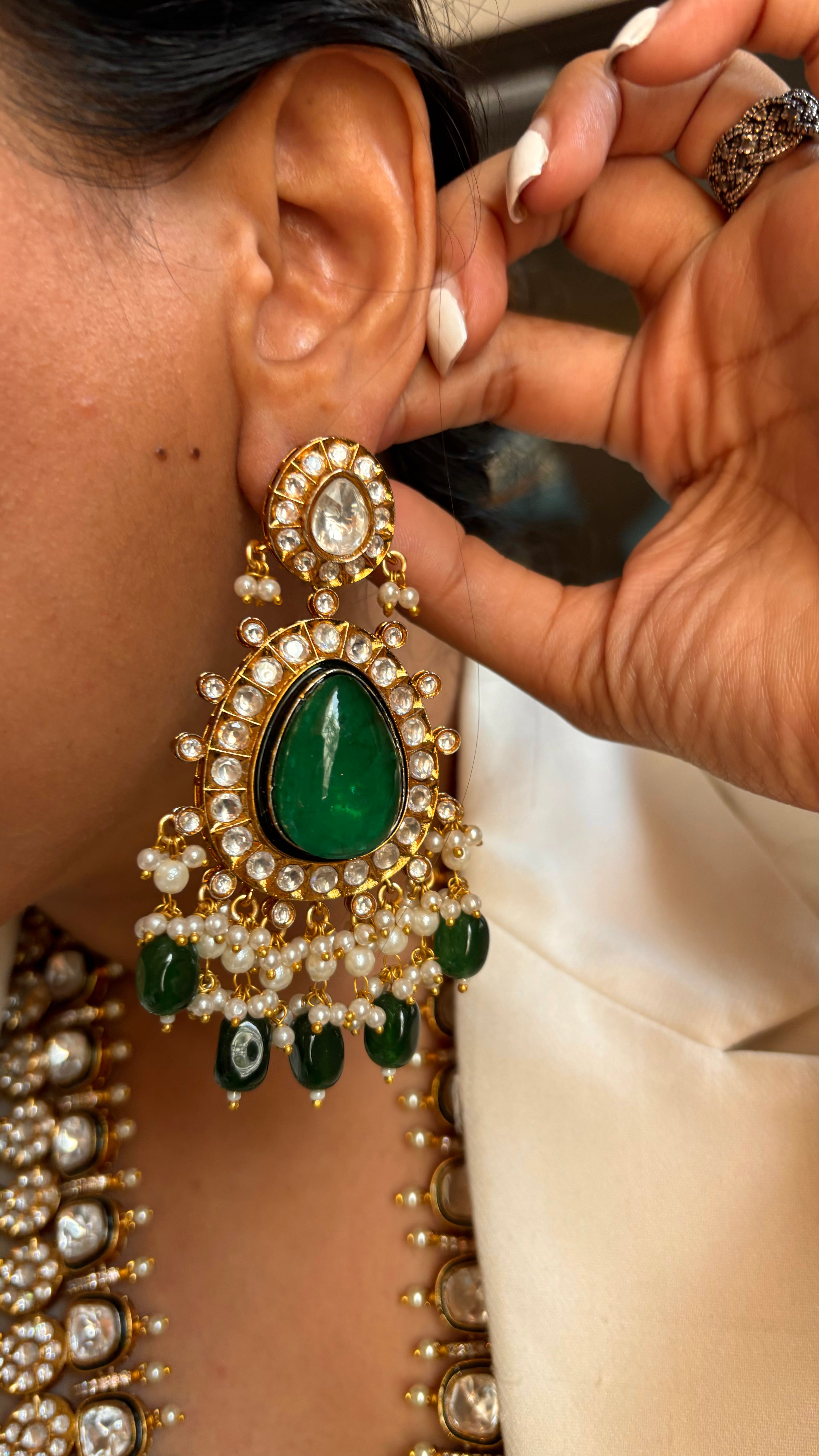 Emerald meenakari heritage rani haar