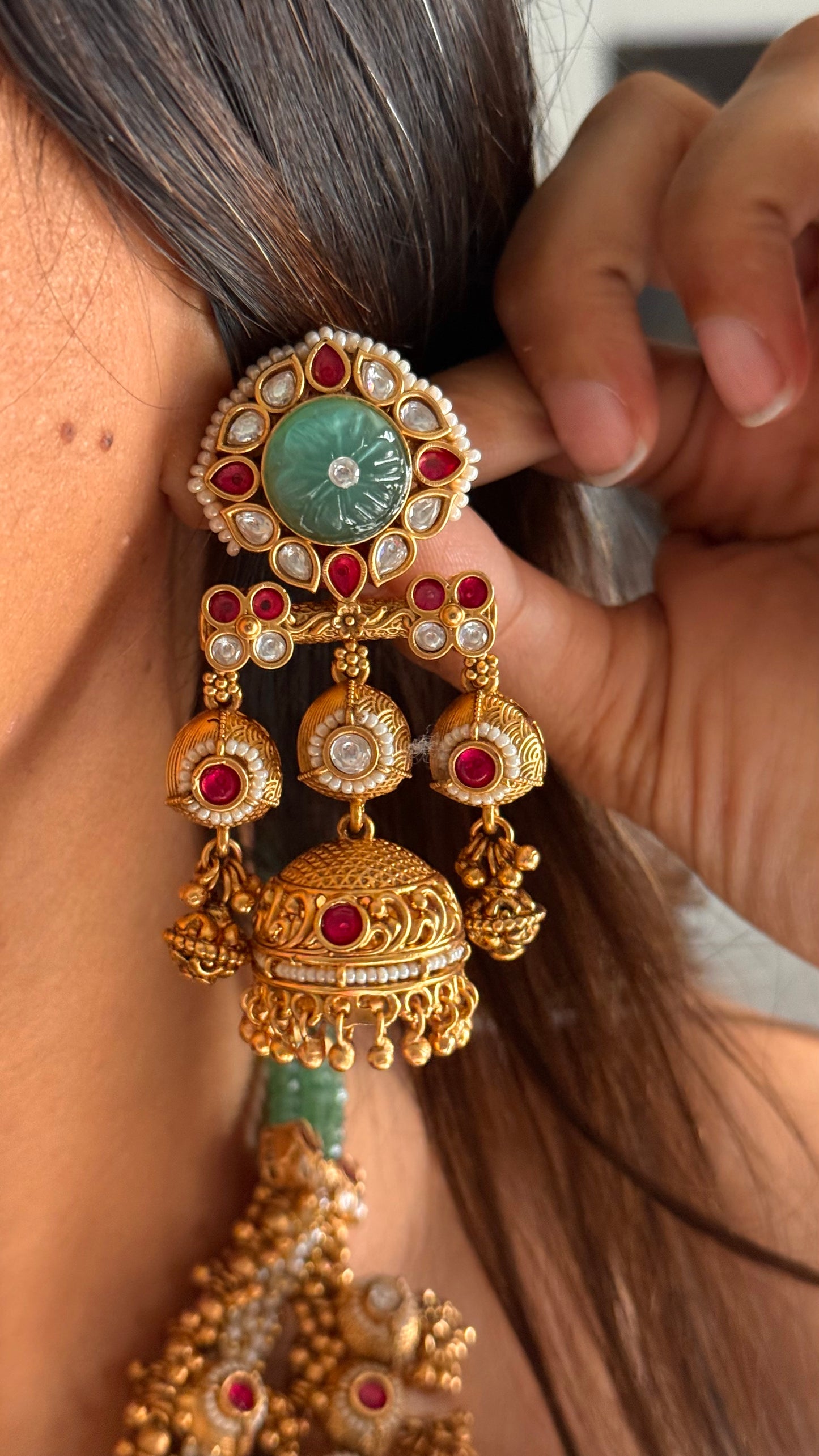 Heritage rajwada handmade designer mint necklace