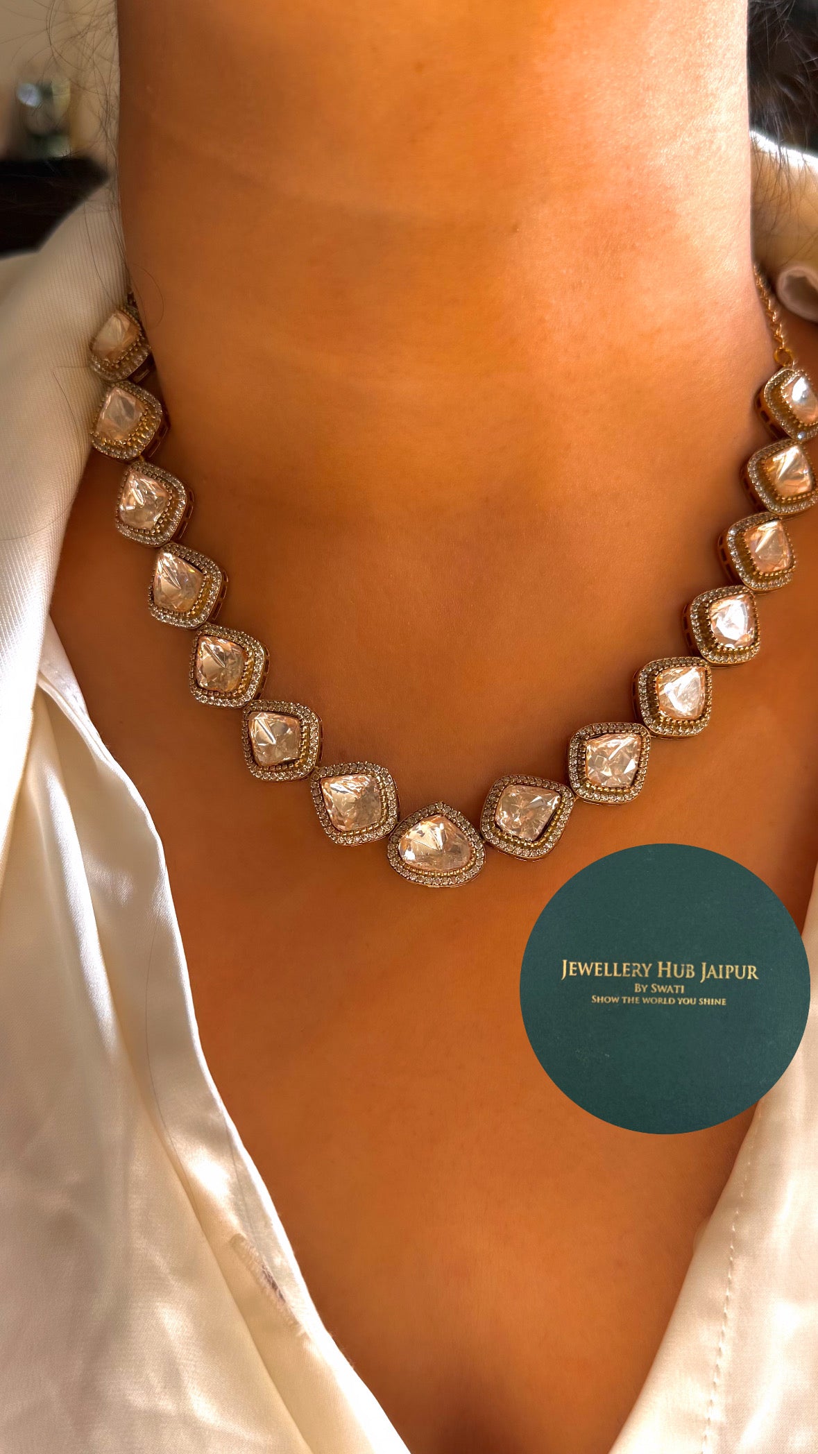 Single line Real moissanite minimal necklace