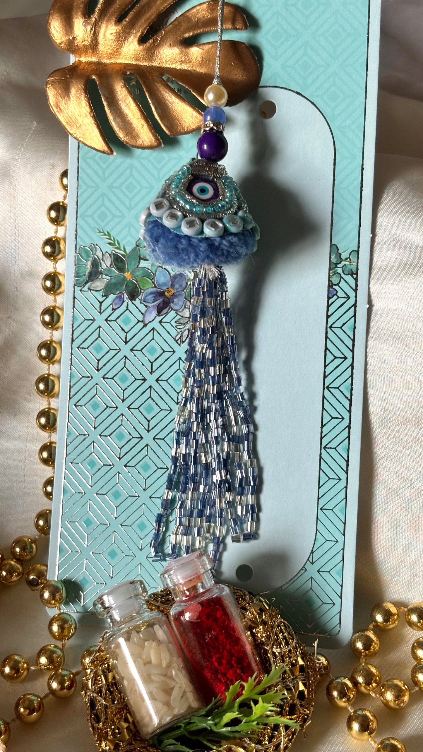 Evil eye lumba Rakhi for bhabhi ( shipping will be extra )