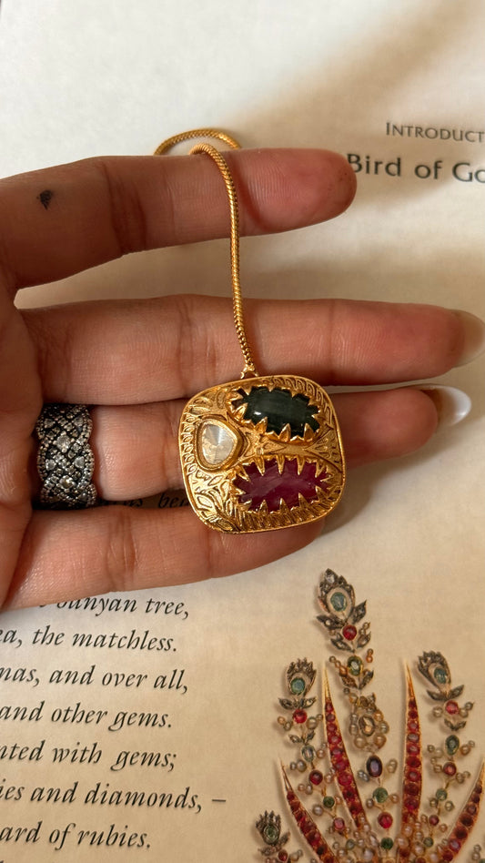 Ruby & emerald maangtika
