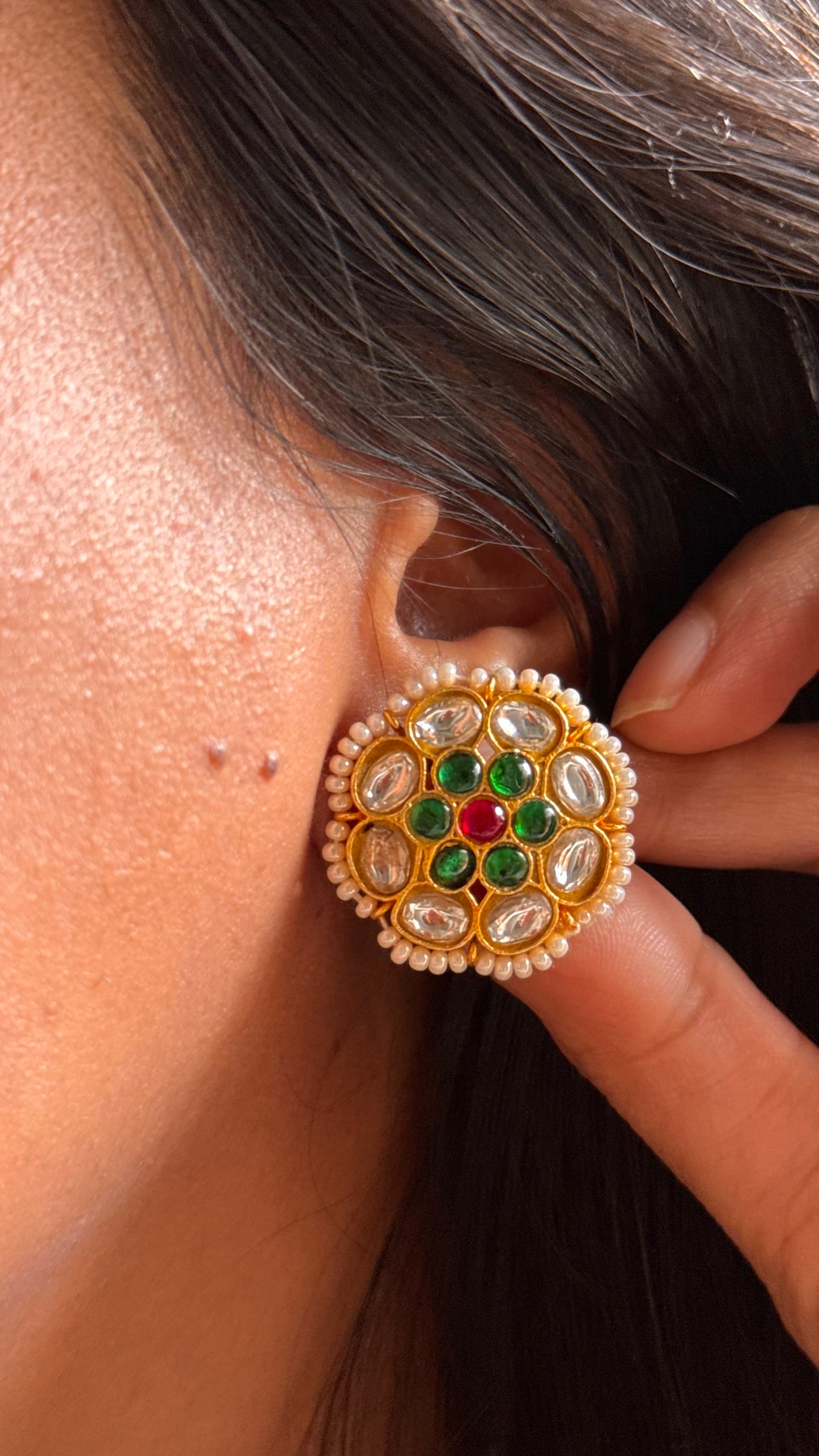 Peacock inspired pachi Kundan with pearl Necklace