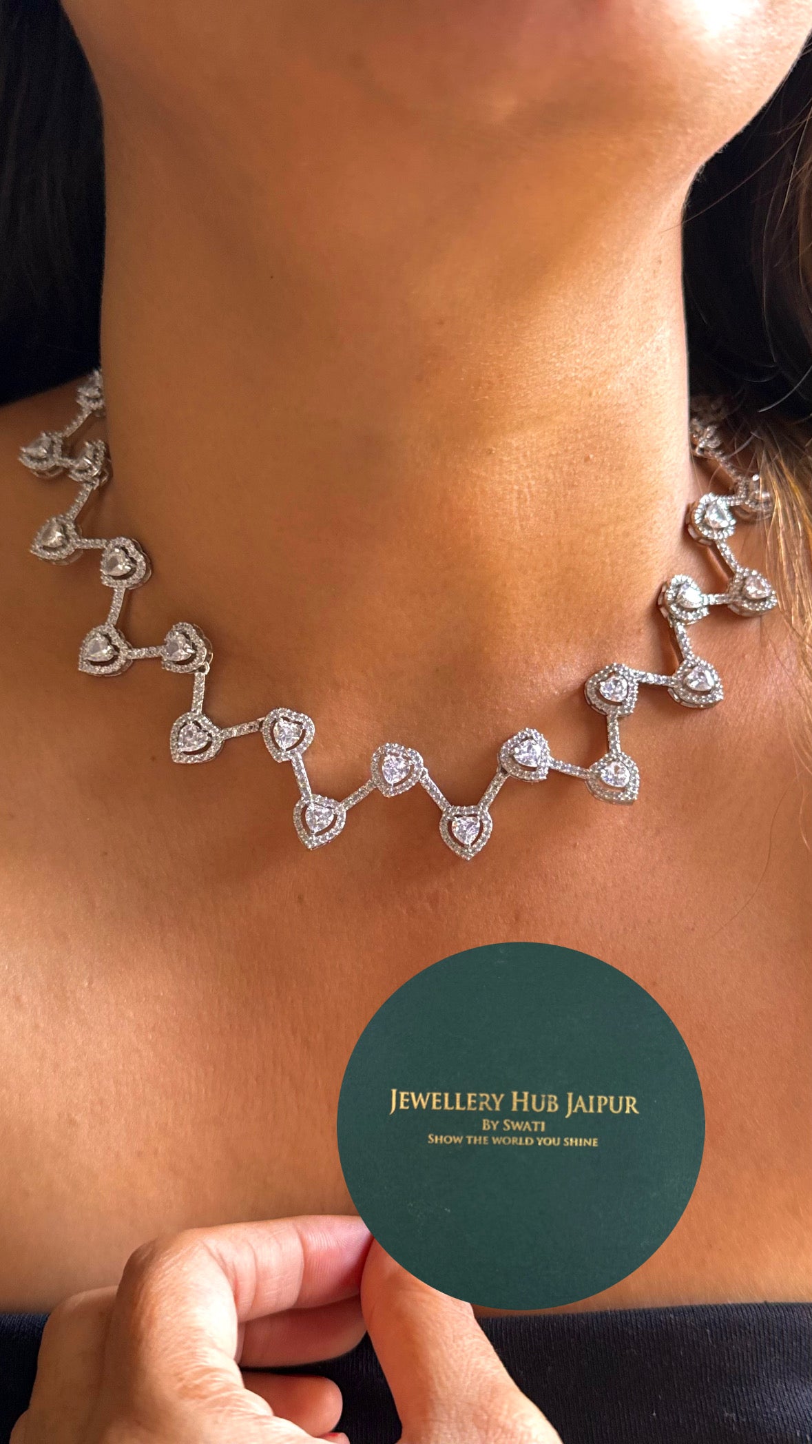 Cz heart diamond minimalist Necklace