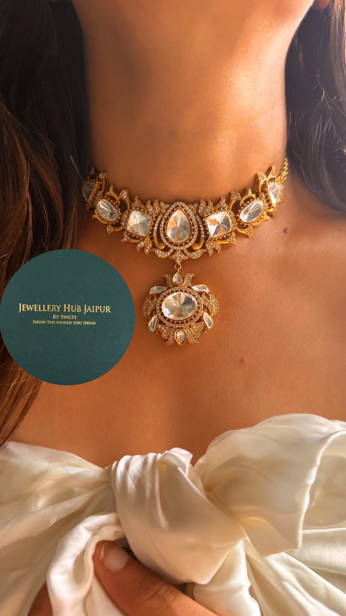 Moissanite polki designer choker set