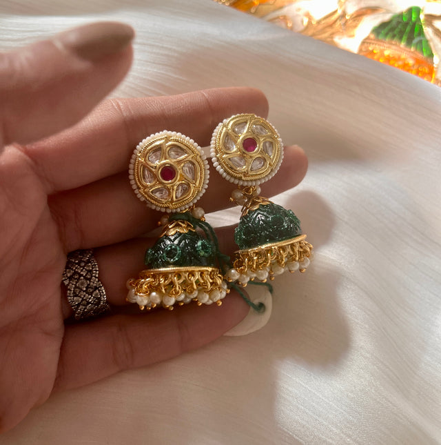 Minimalist polki jhumkis