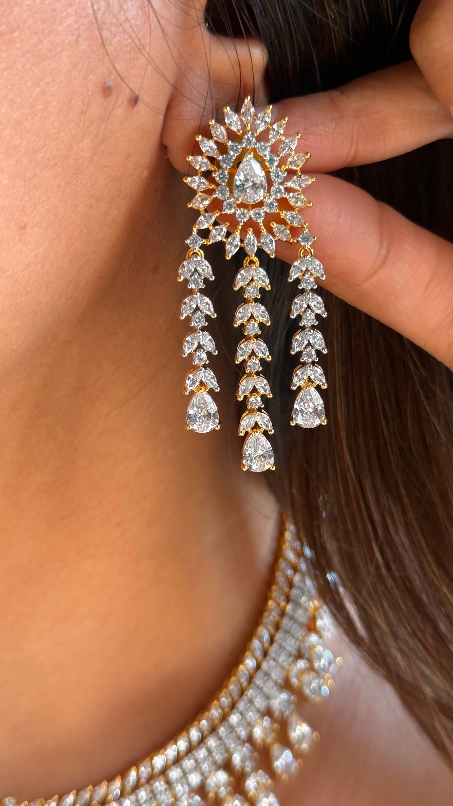 Cz Diamond GJ Polish cocktail necklace