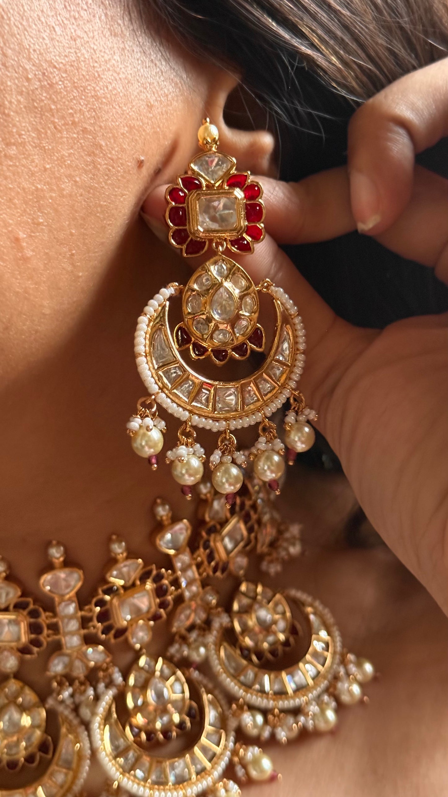 Heritage Ruby with kundan polki choker set