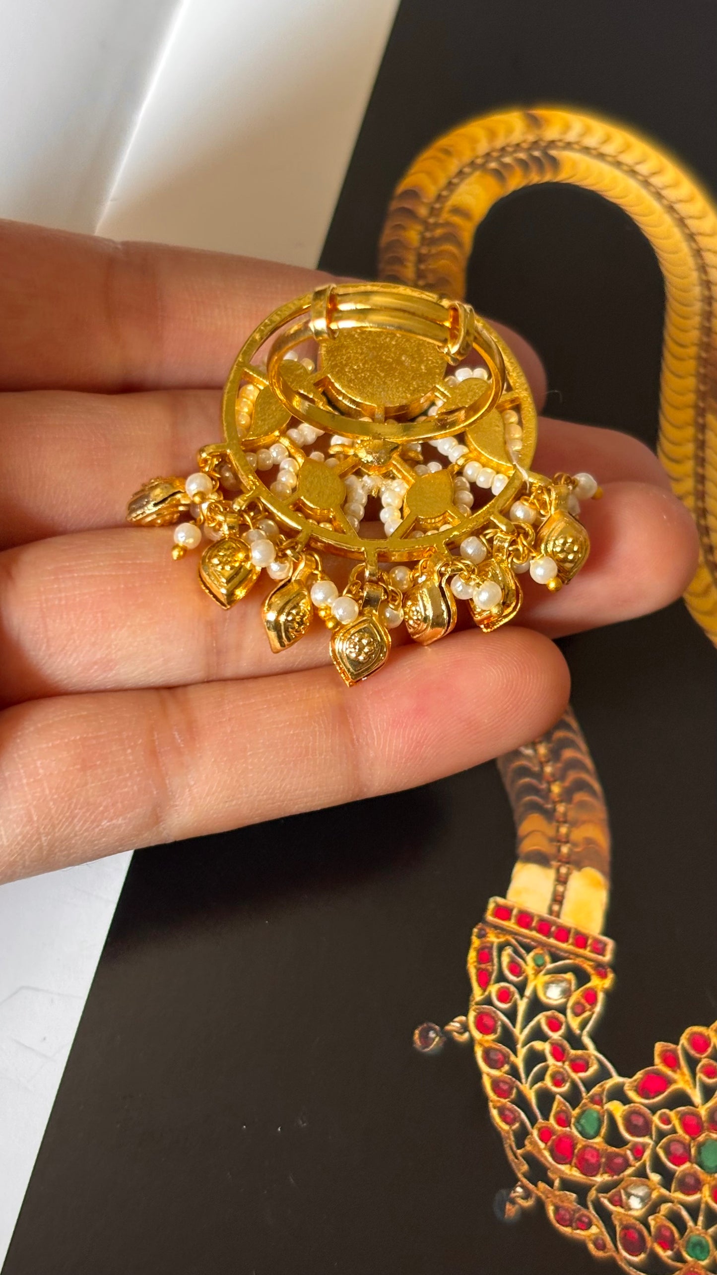 Ruby & emerald Rajwada adjustable ring