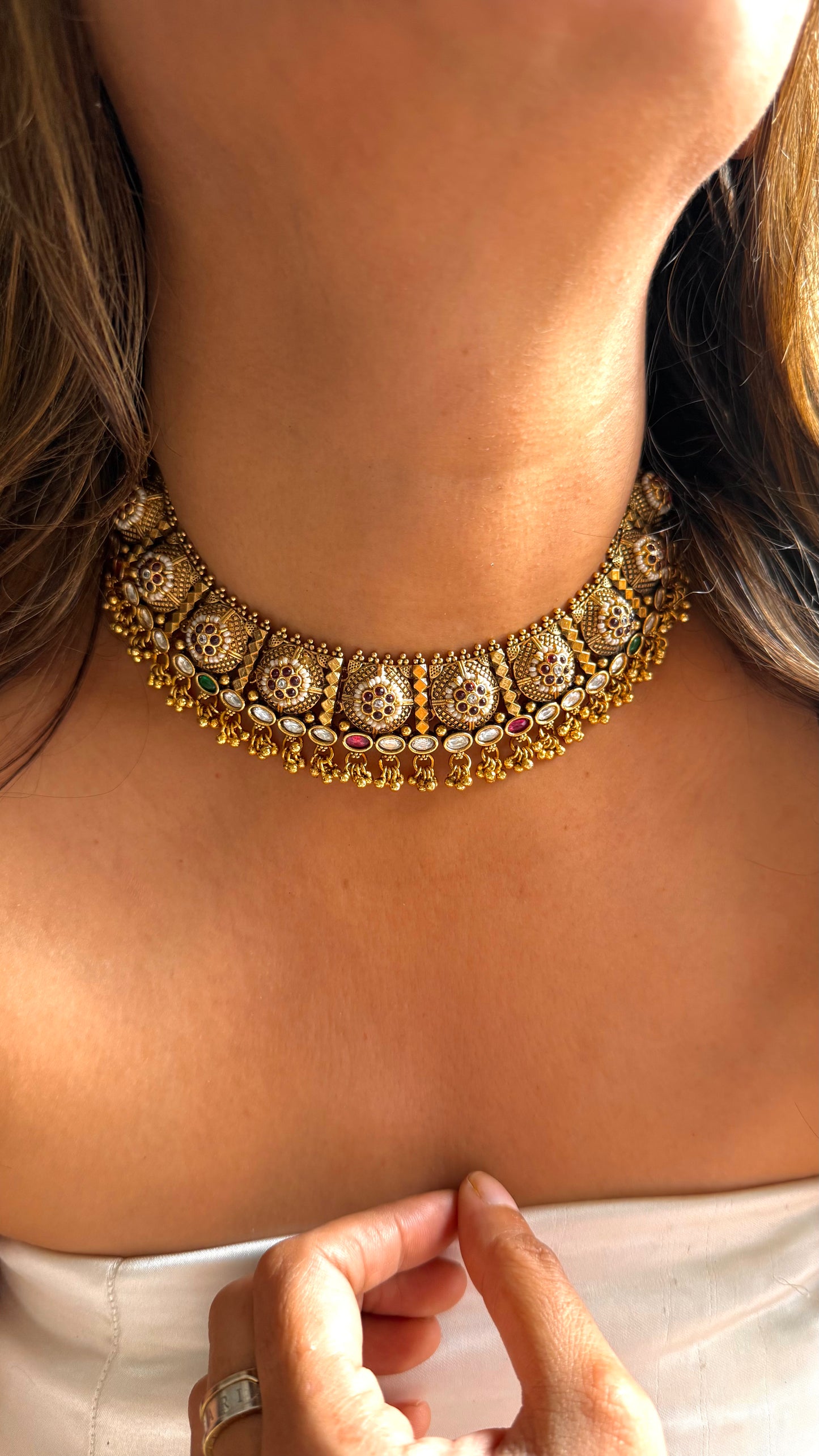 Rajwada Floral Nakshi Necklace