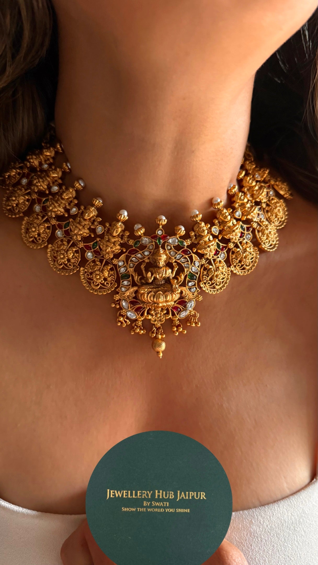 Goddess laxmi inspired temple nakashi Necklace