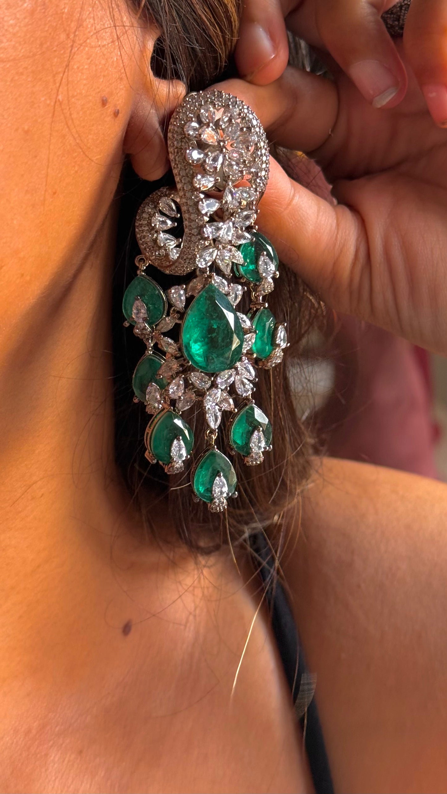 Emerald cocktail danglers