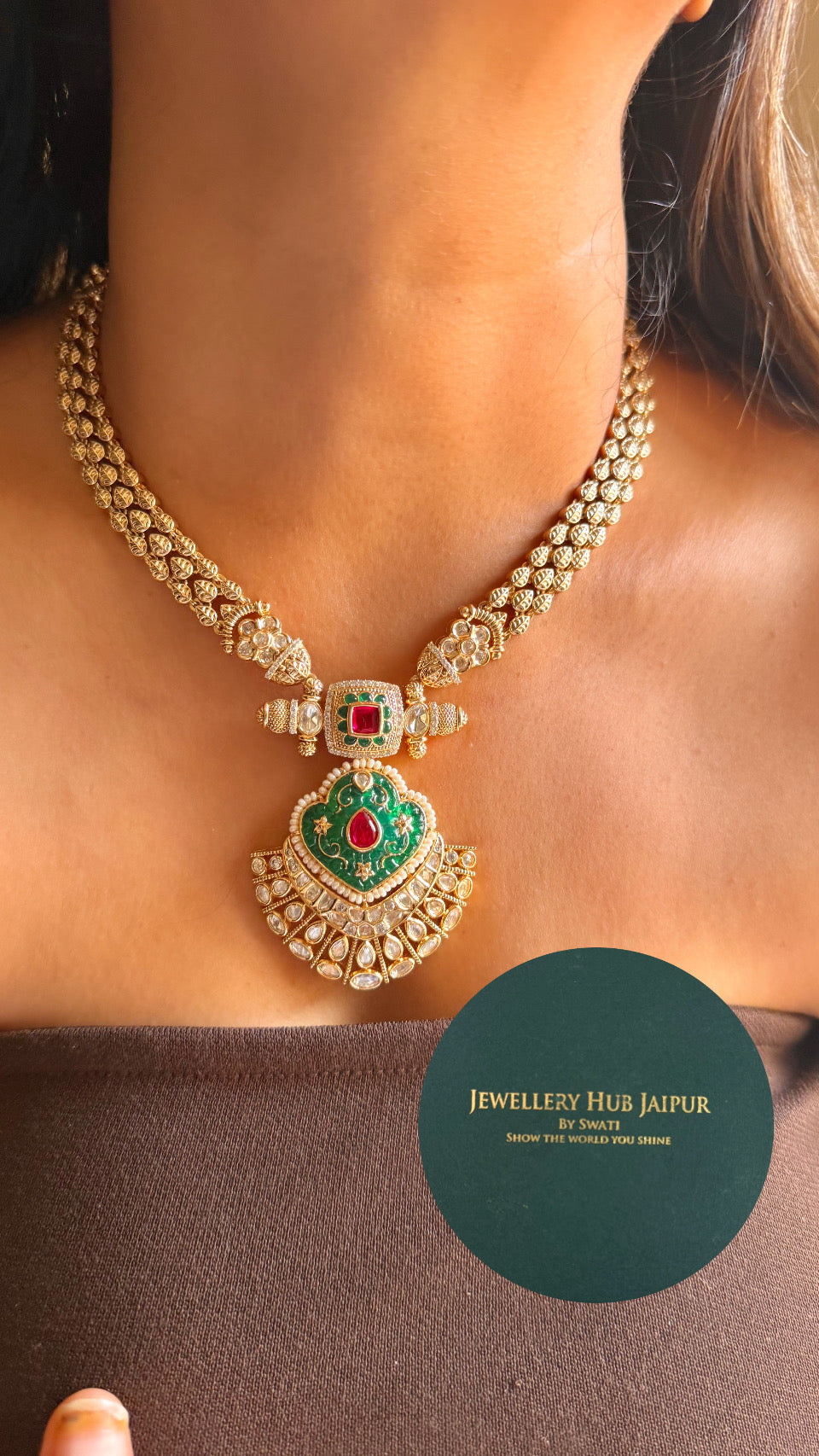 Rajwada Tribhuvan Das Zaveri inspired meenakari necklace
