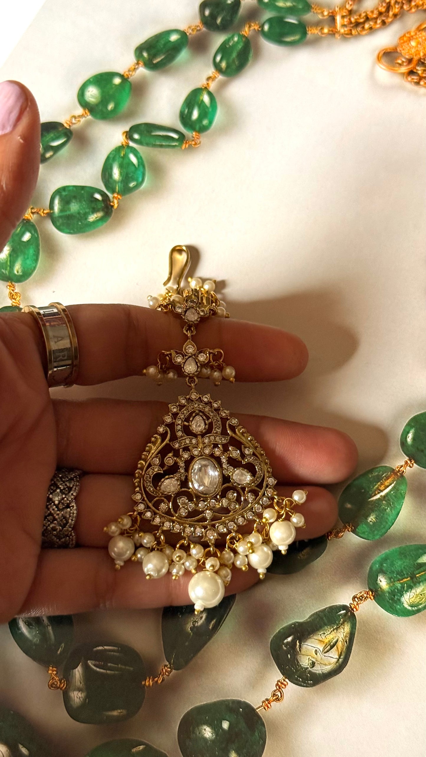 Maangtika with pearl detailing