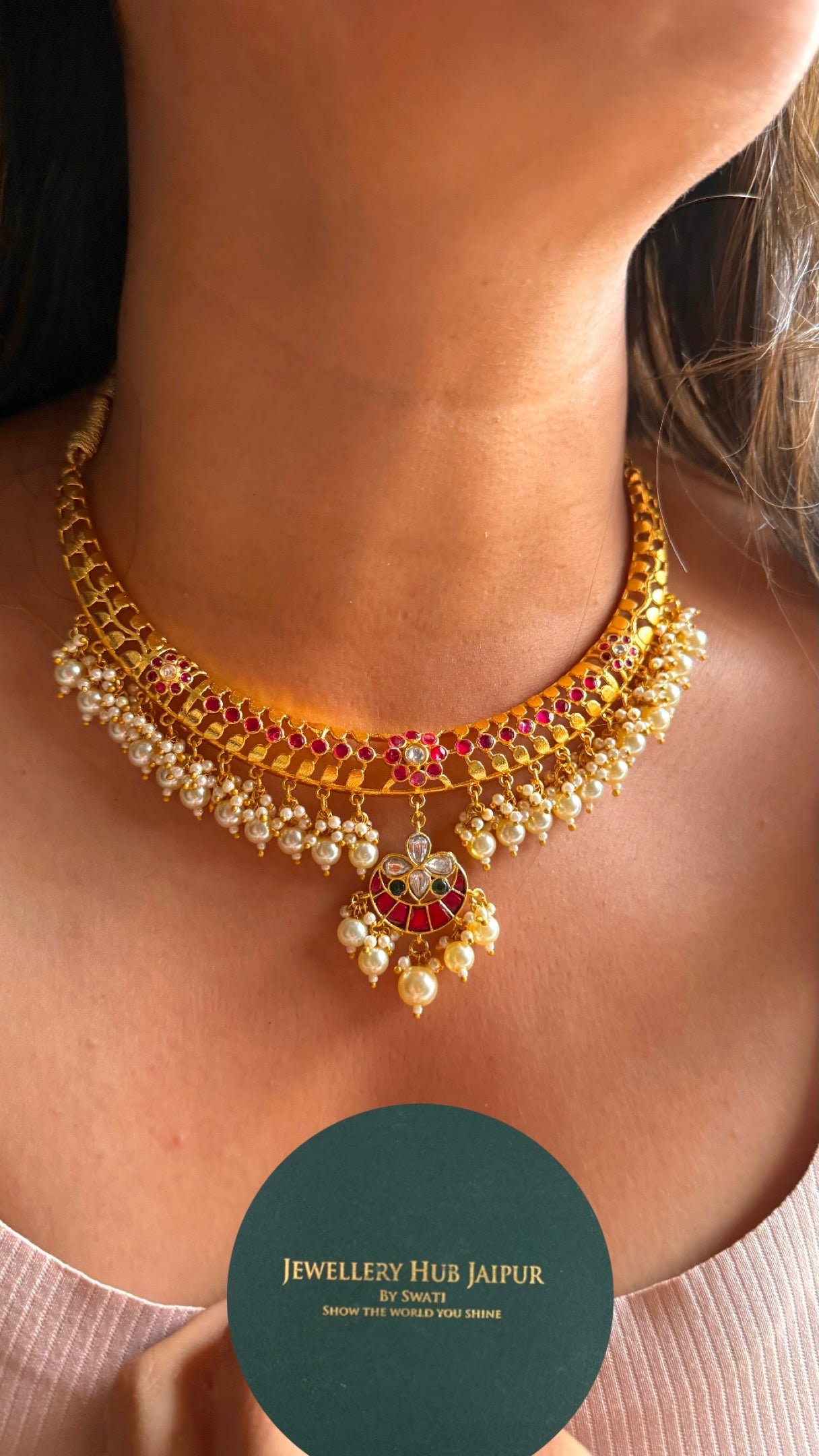 Handmade jadau ruby goldenseal Hasli