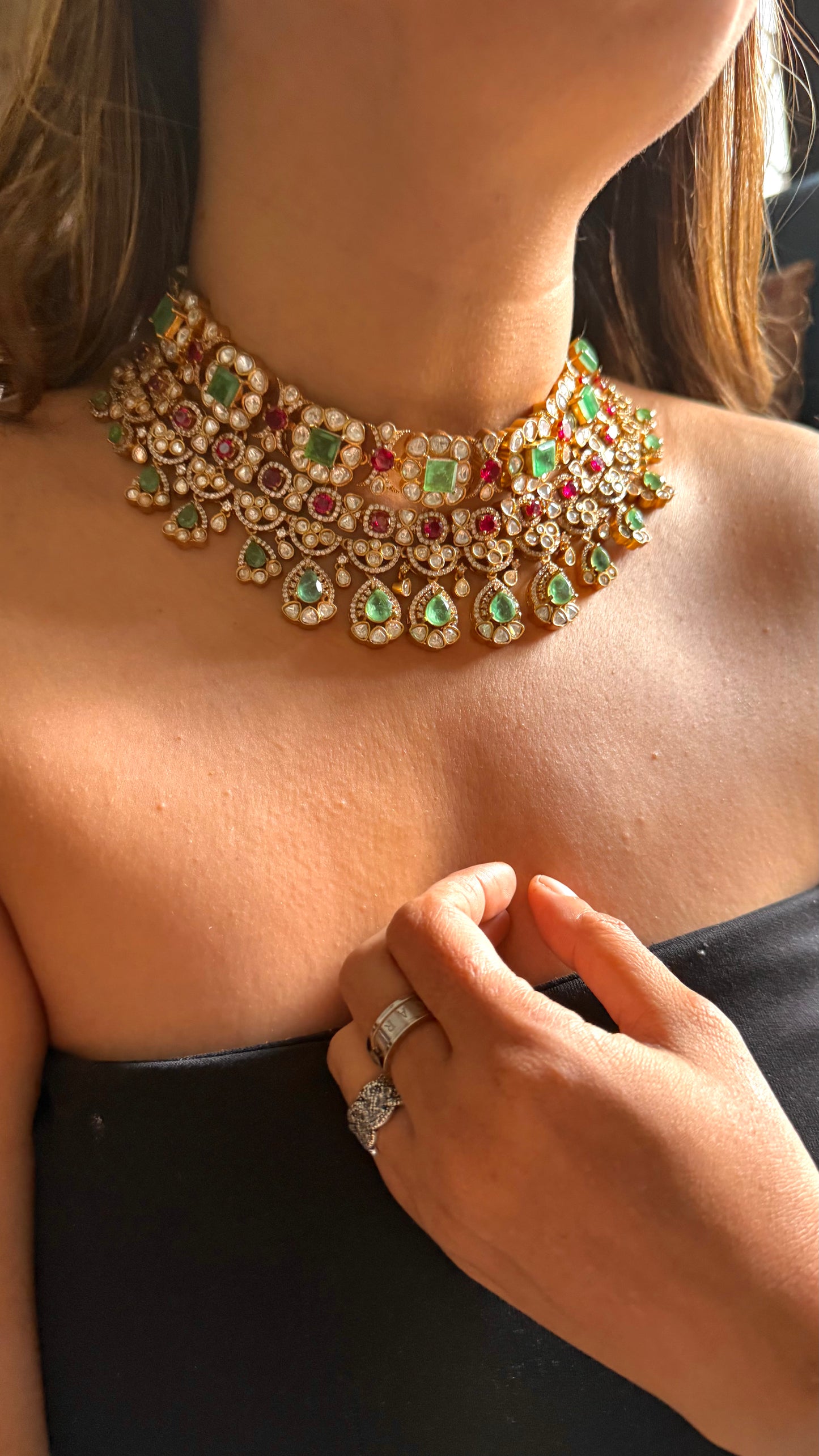 Ruby & Mint designer polki choker