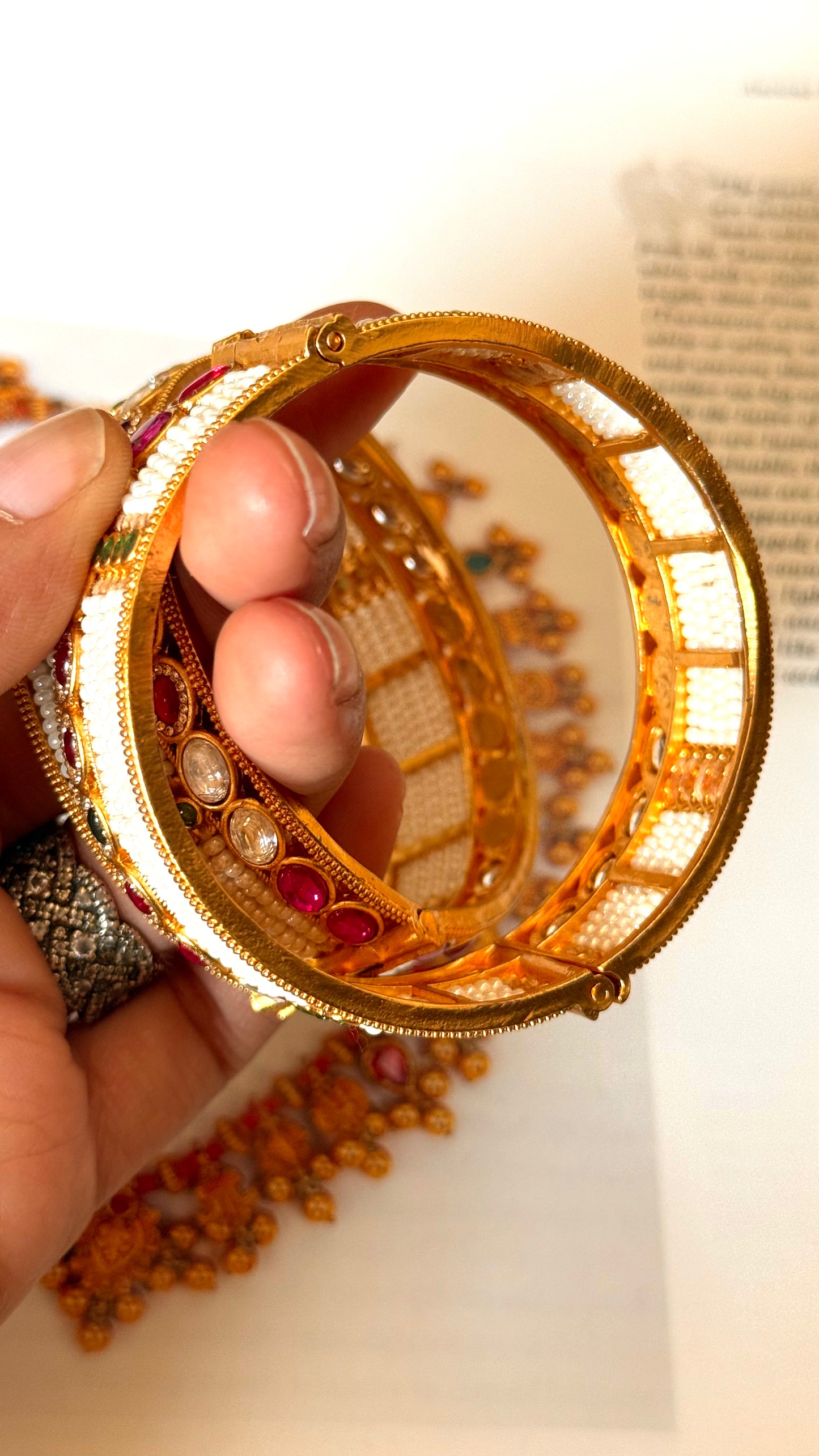 Pearl detailing rajwadi bangles