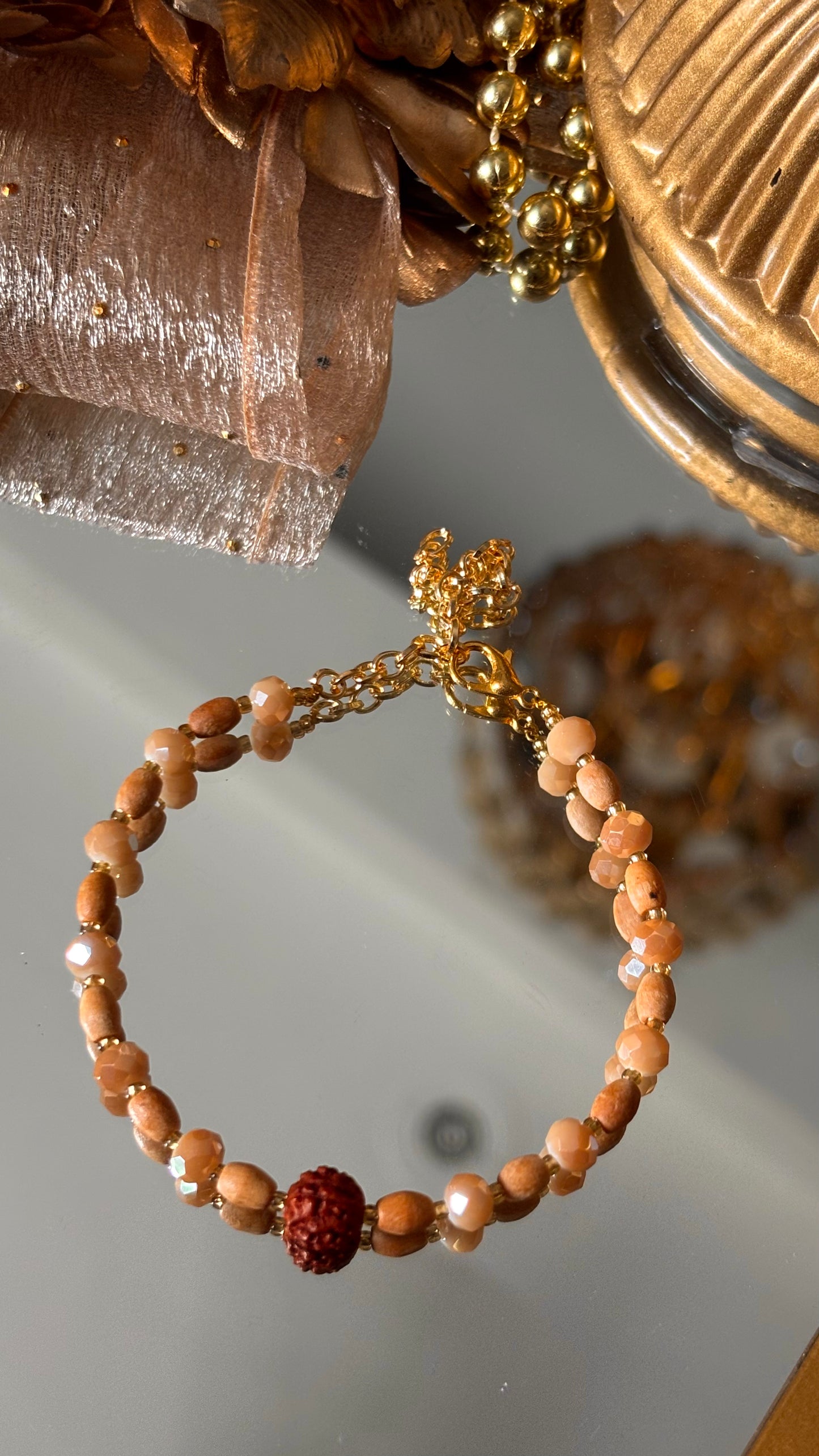 Rudraksh & chandan rakhi bracelet ( shipping will be extra )