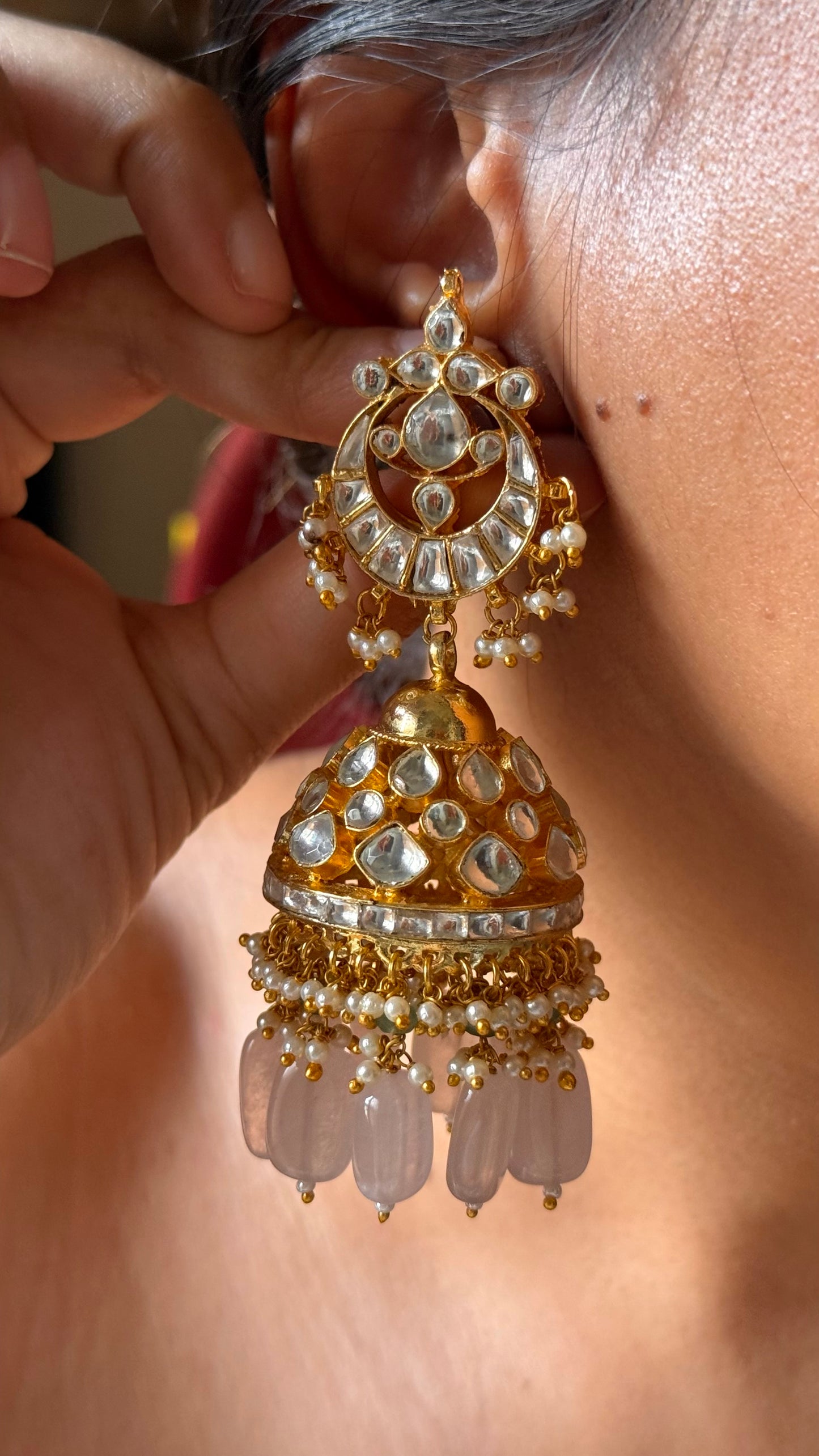 Paachi kundan chaand designed handmade nakashi bridal Necklace