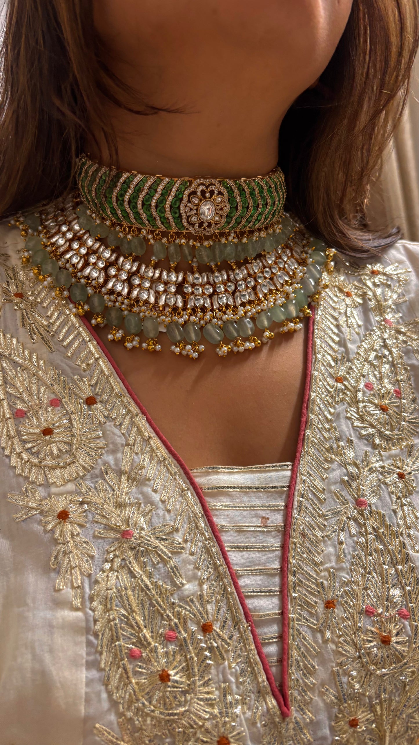 Emerald floral bridal asia rajwada combo