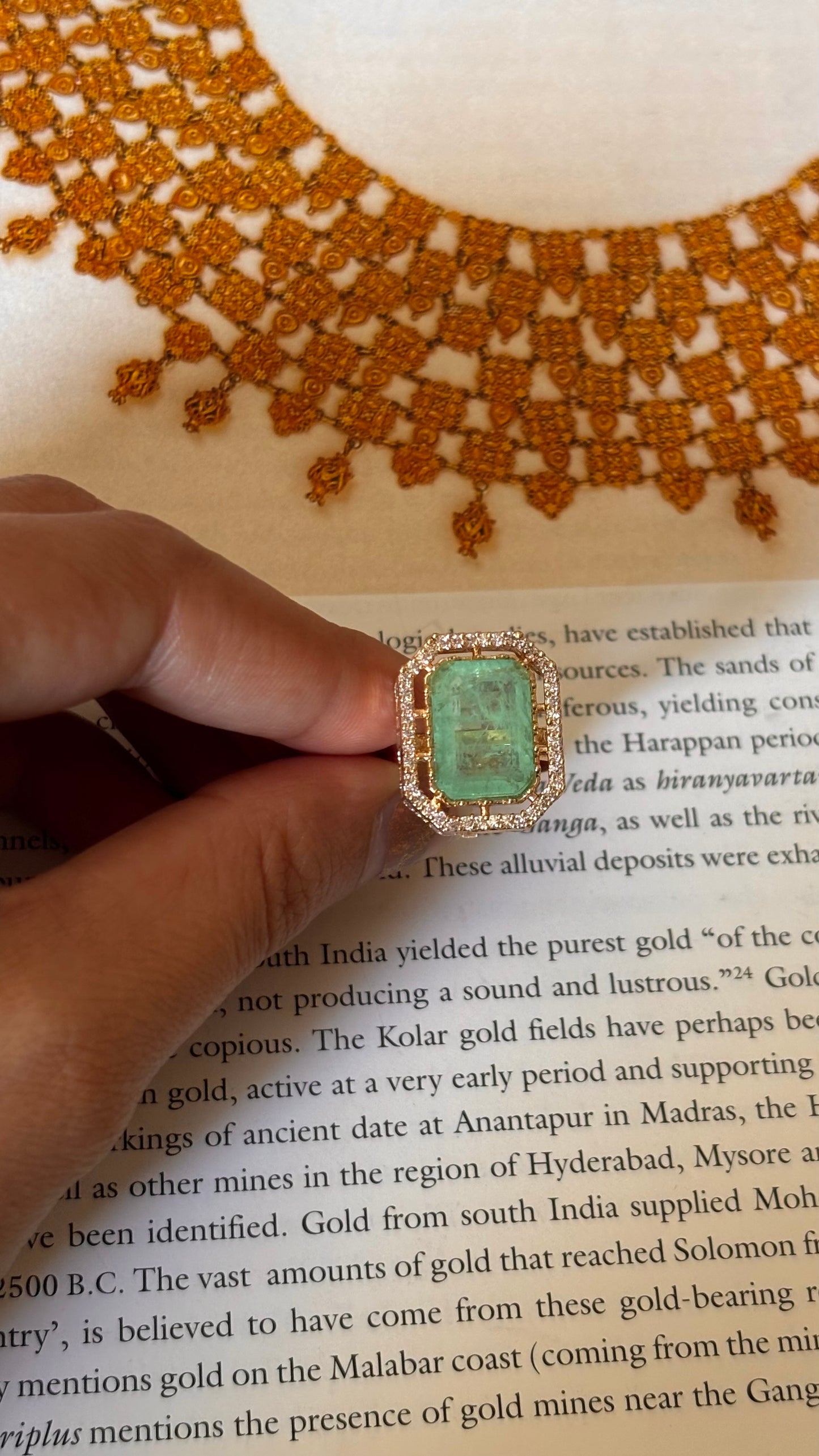Mint square shape adjustable ring
