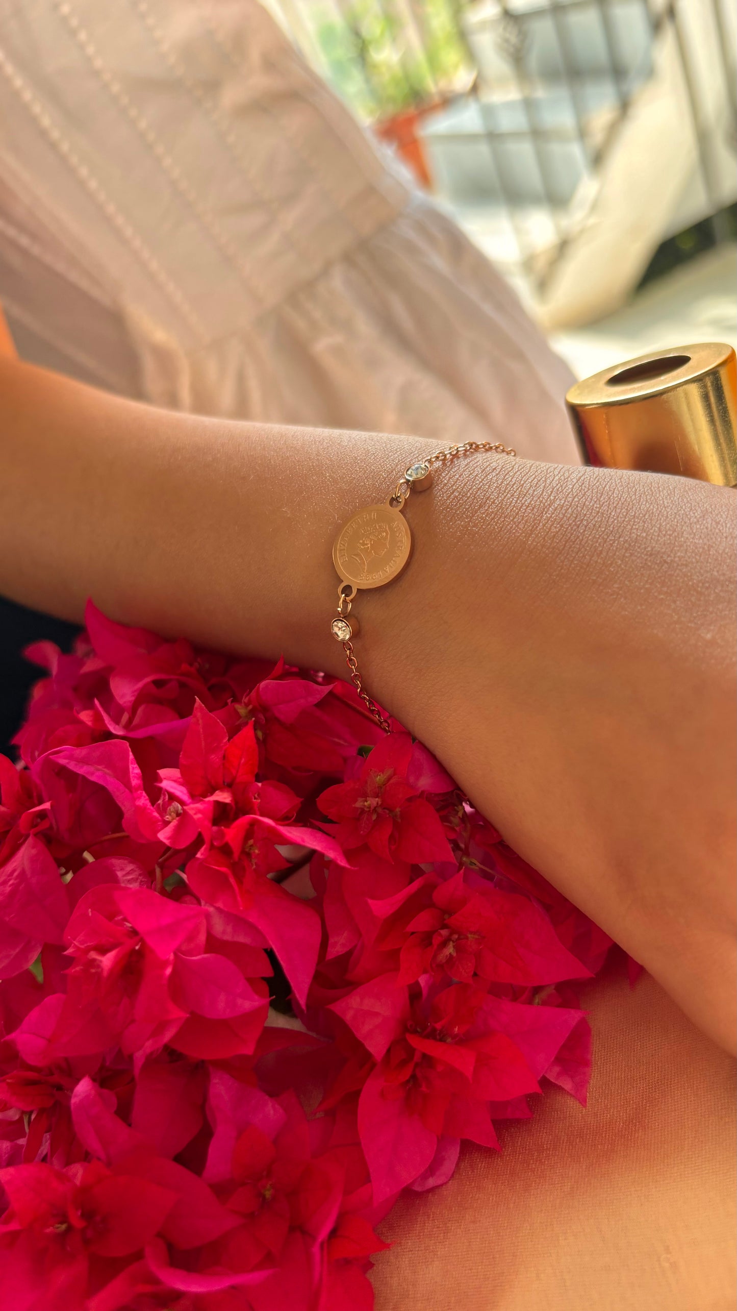 Victorian coin rose gold bracelet
