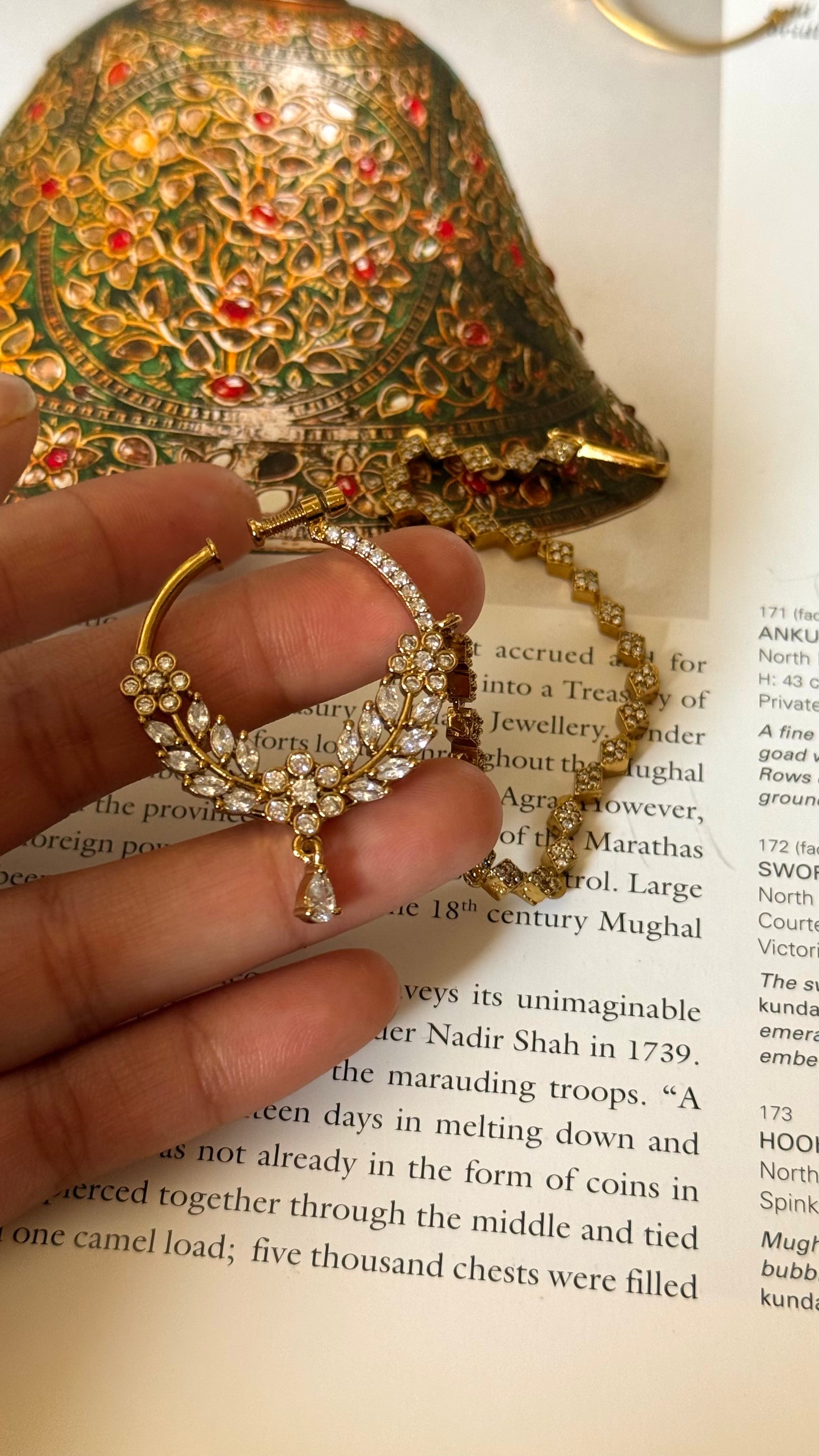 Cz diamond floral pattern Nath
