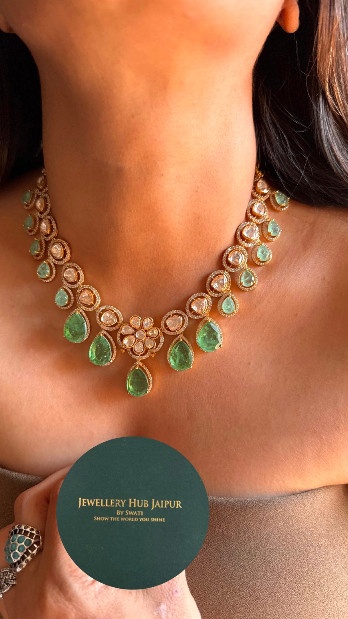 Mint doublets floral designer Necklace