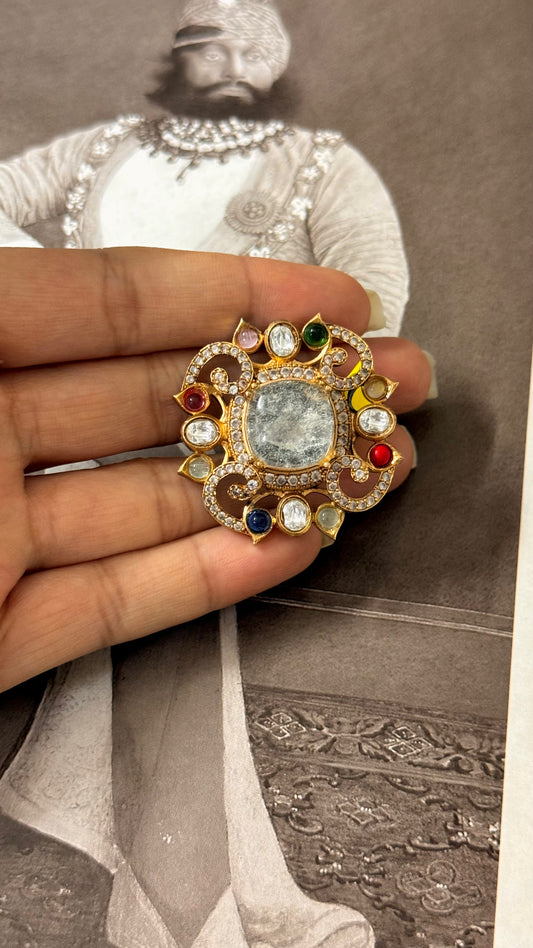 Sabyasachi inspired natural stone adjustable ring