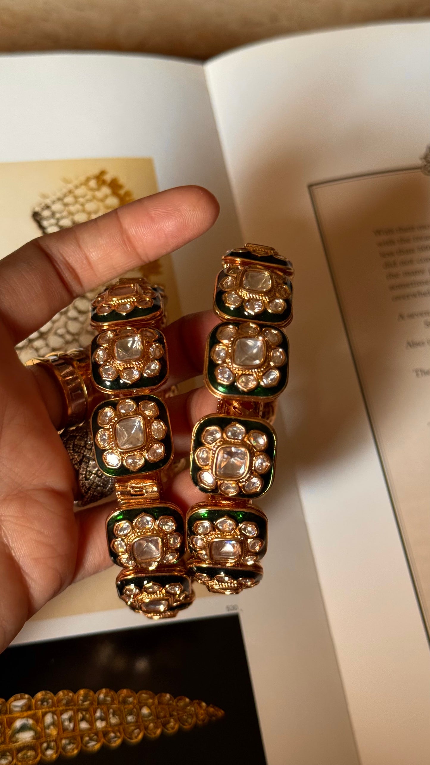 Emerald polki bangdi styles bangles