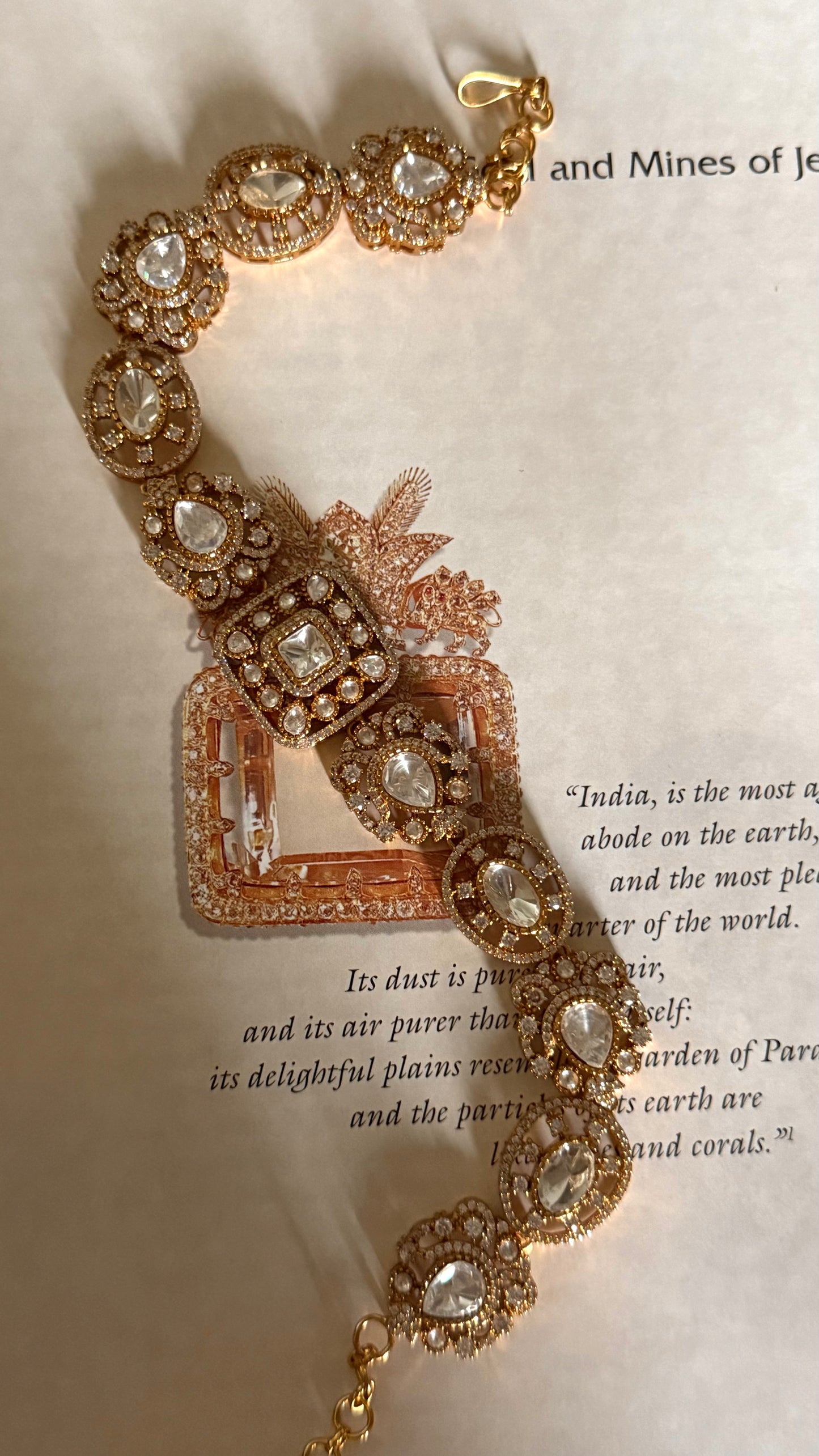 Moissanite polki victorian sheesh patti