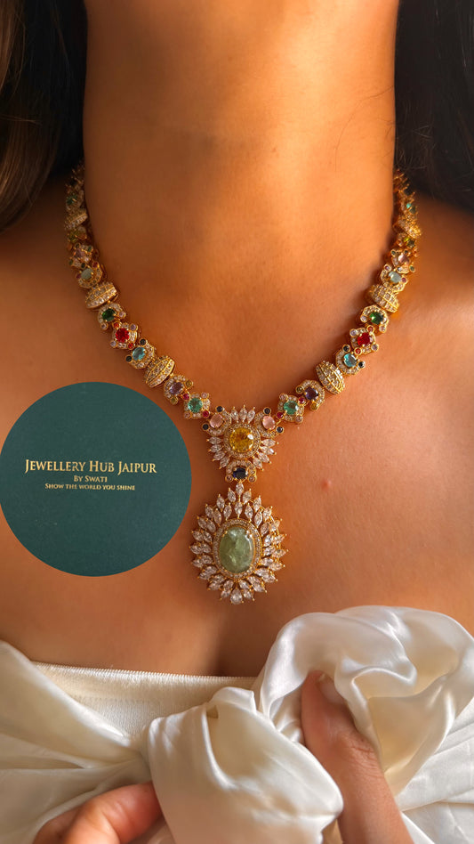 Sabyasachi inspired multicoloured  Mint collar set