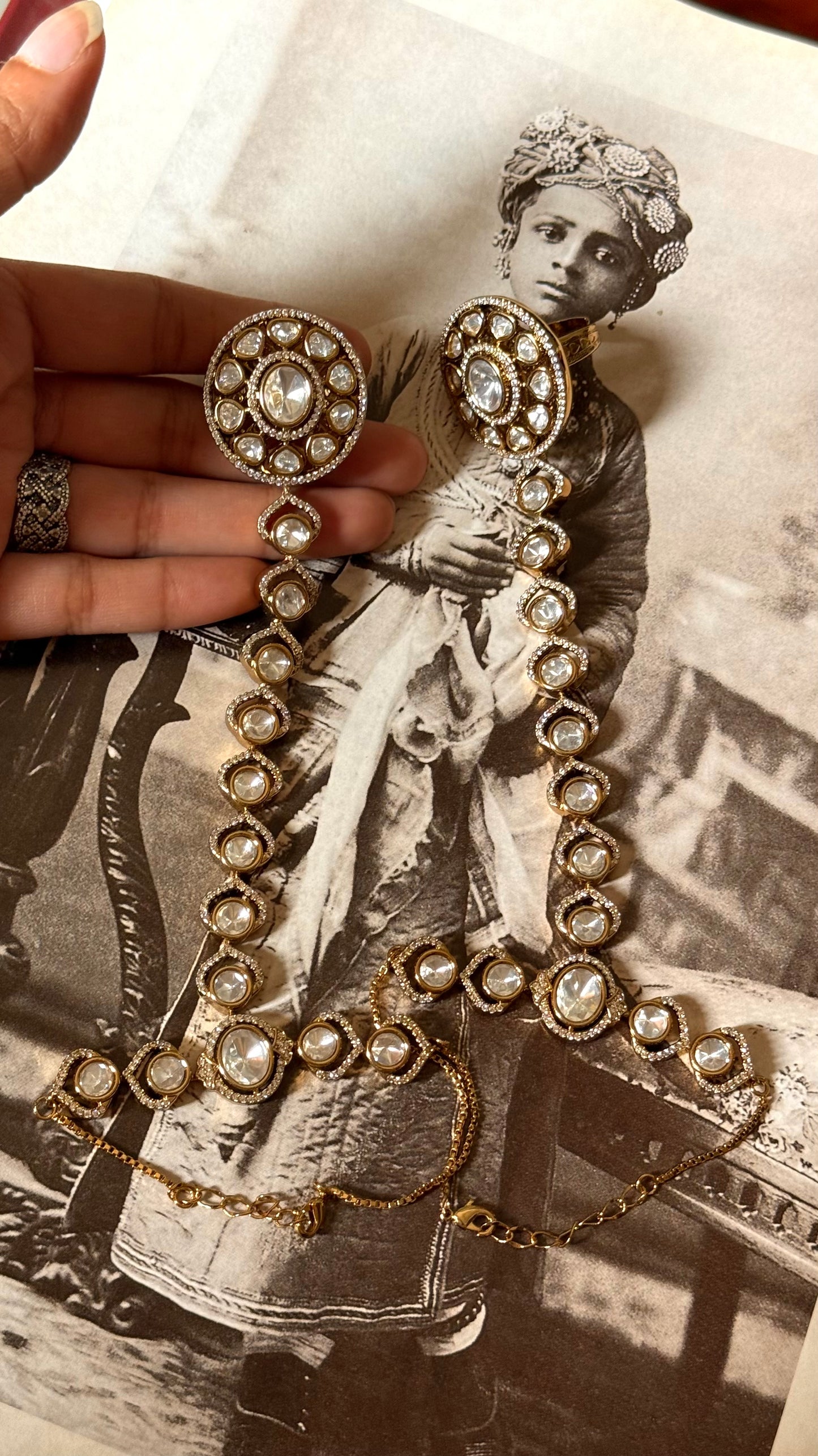 Emerald  with doublet stone bridal combo Necklace