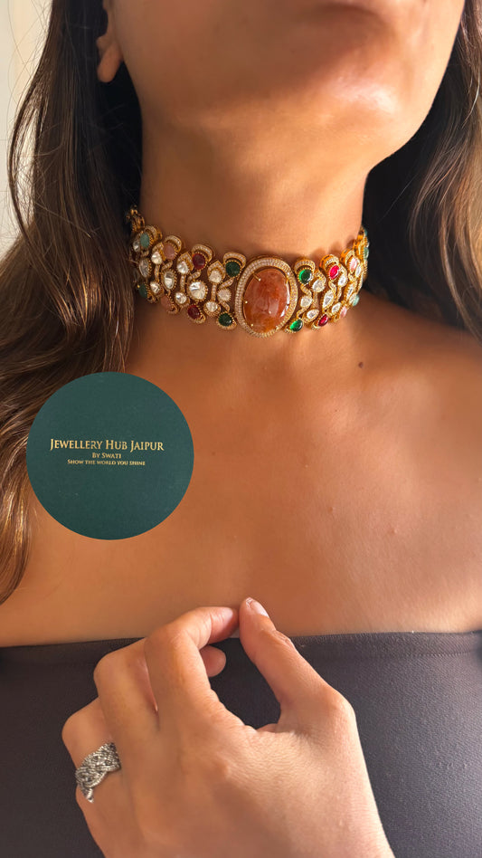 Navratna doublet designer choker set