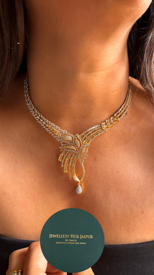 Cz ziva spark Gj Necklace